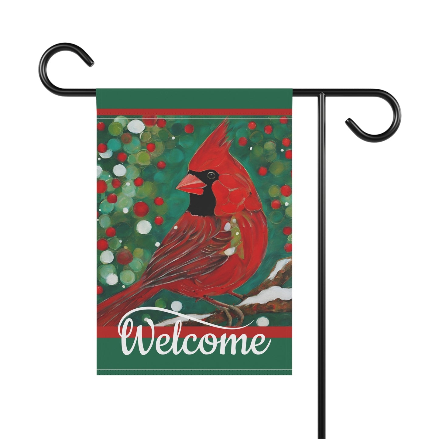 Bright Cardinal Welcome 2-Sided Garden & House Flag/Banner