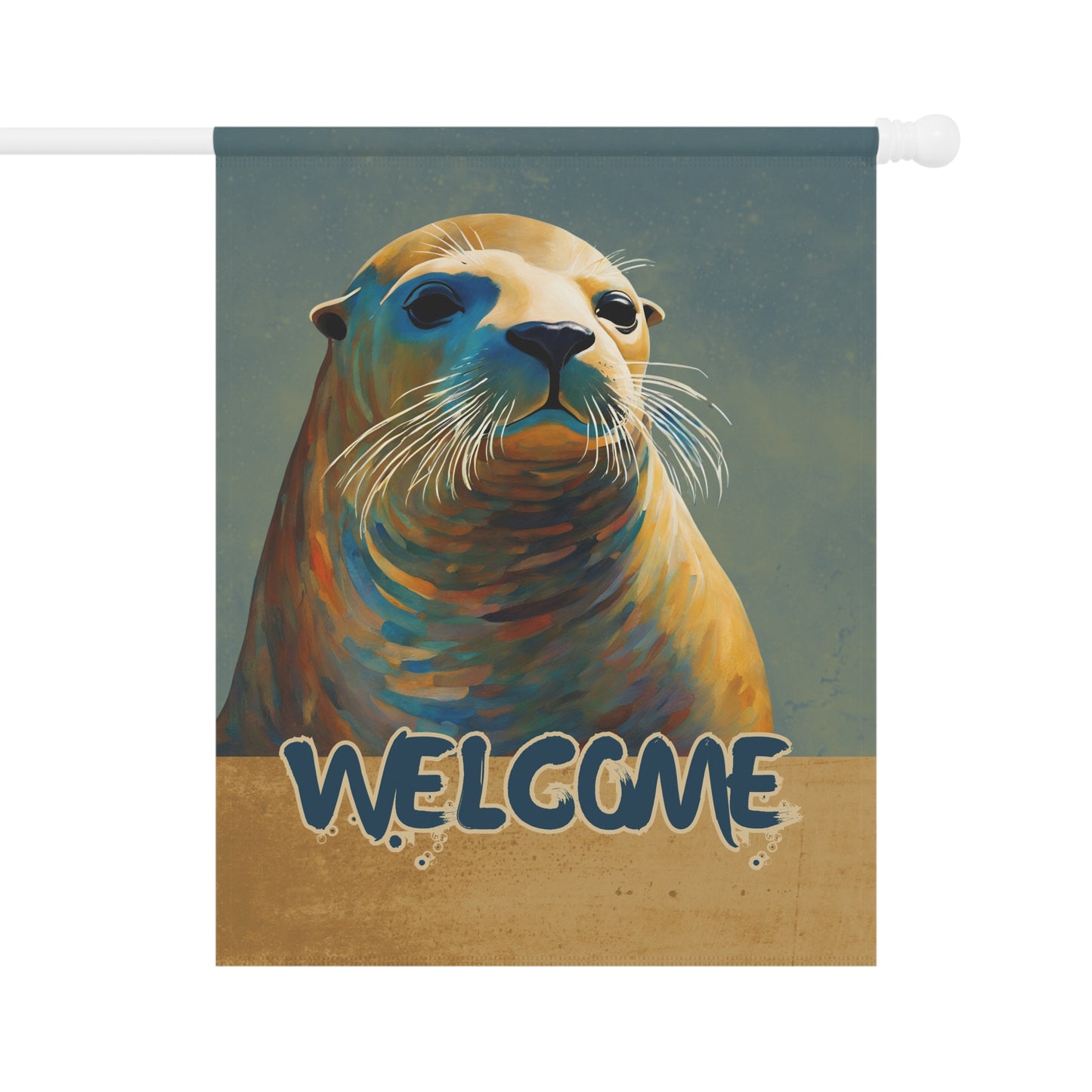 Sea Lion Welcome 2-Sided Garden & House Flag/Banner