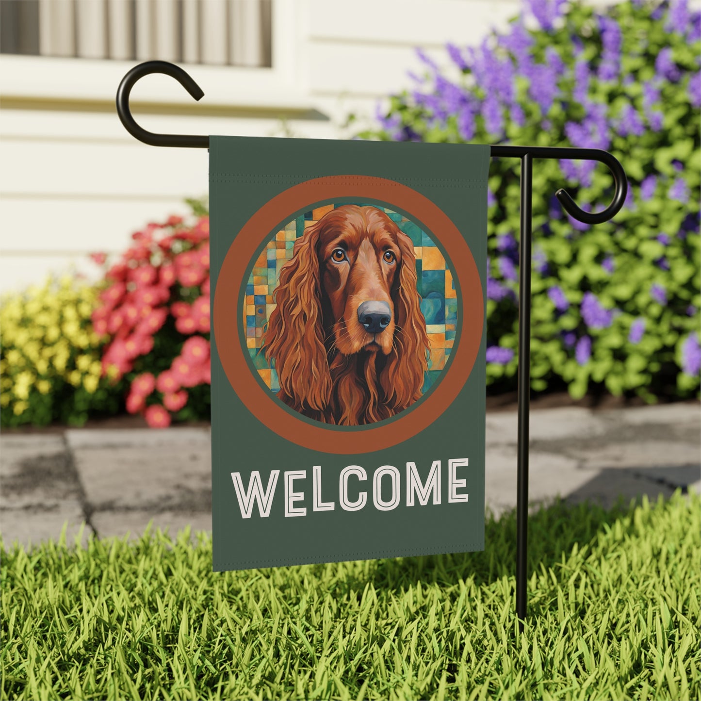 Irish Setter Welcome 2-Sided Garden & House Flag/Banner