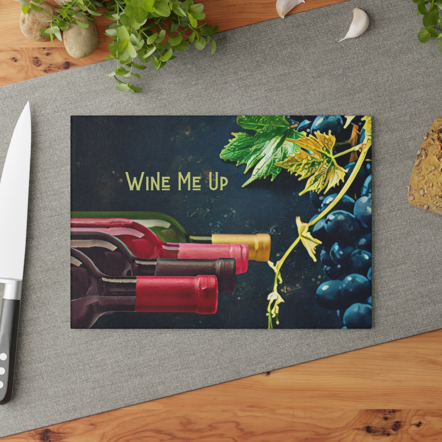 Wine Me Up Tempered Glass Cutting Board