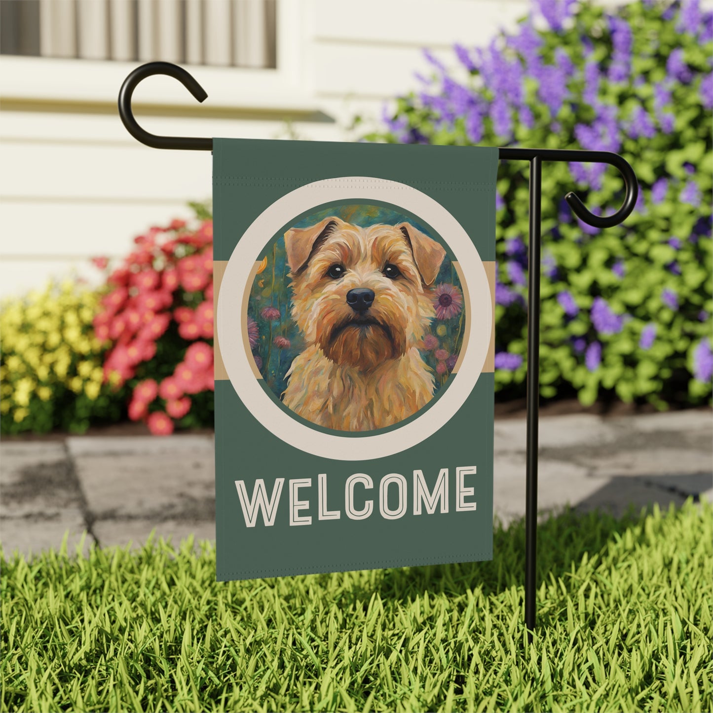 Norfolk Terrier Welcome 2-Sided Garden & House Flag/Banner