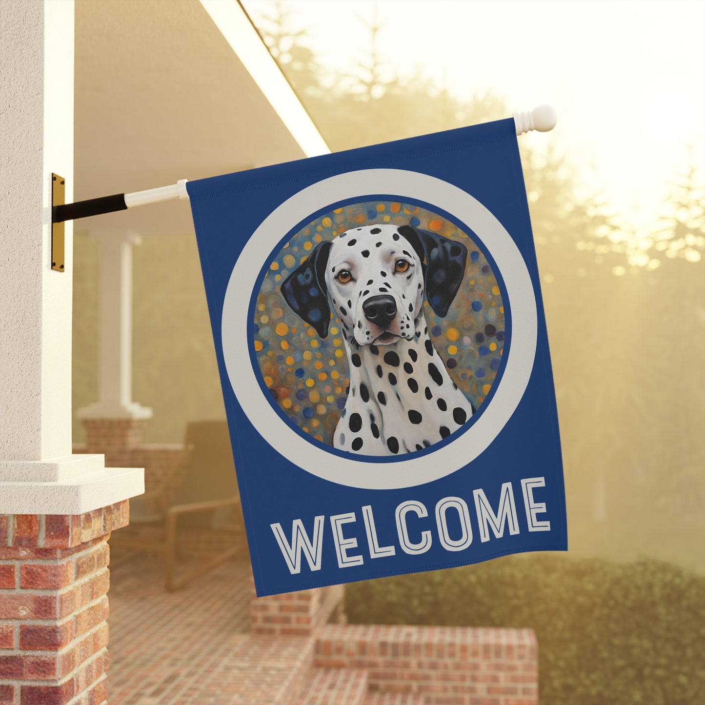 Dalmatian Welcome 2-Sided Garden & House Flag/Banner