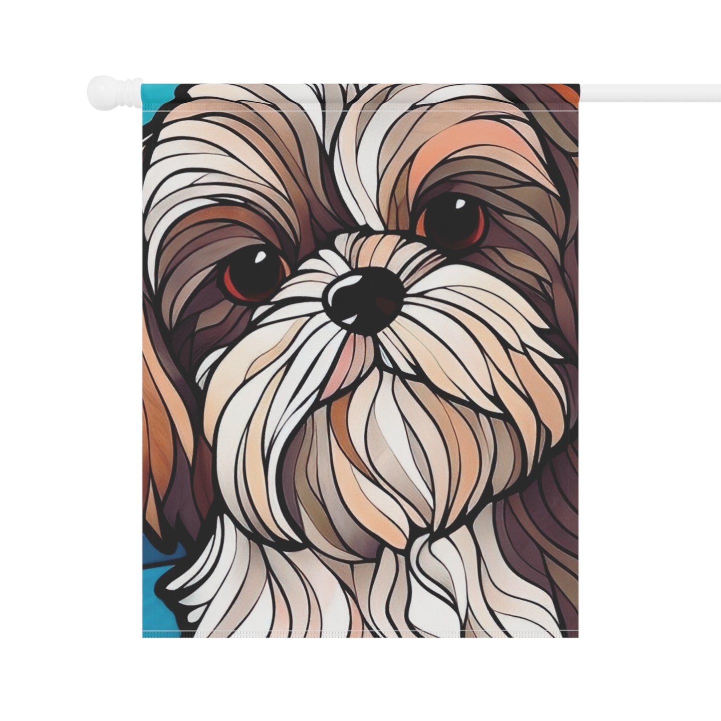 Shih Tzu Face Stained Glass Look 2-Sided Garden & House Flag/Banner