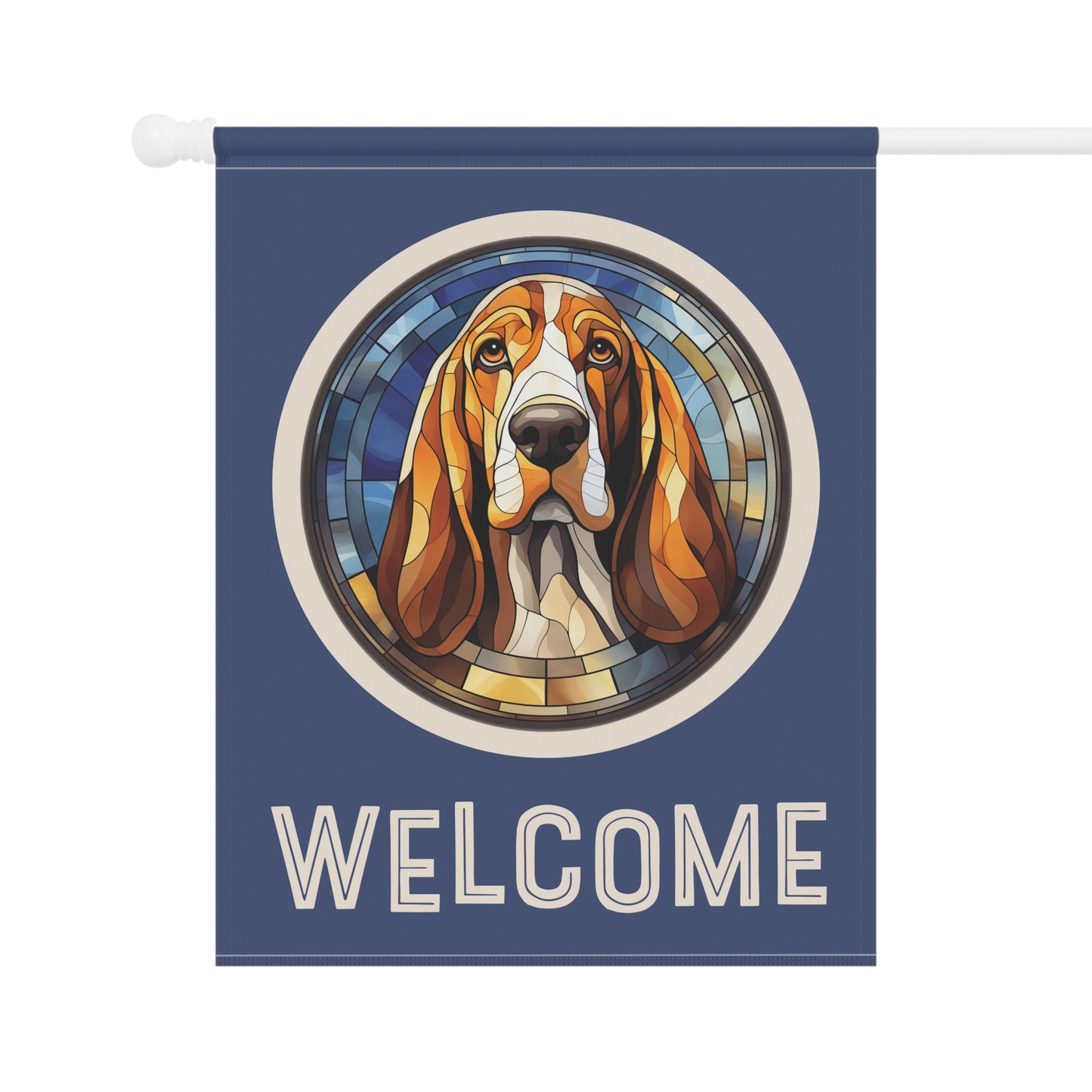 Basset Hound Welcome 2-Sided Garden & House Flag/Banner