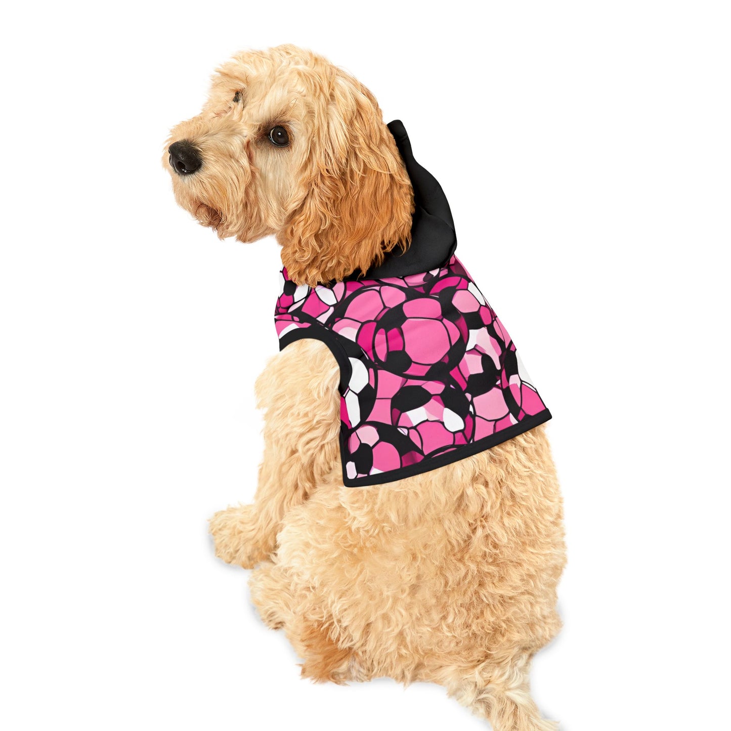 Hot Pink Soccer Pet Hoodie