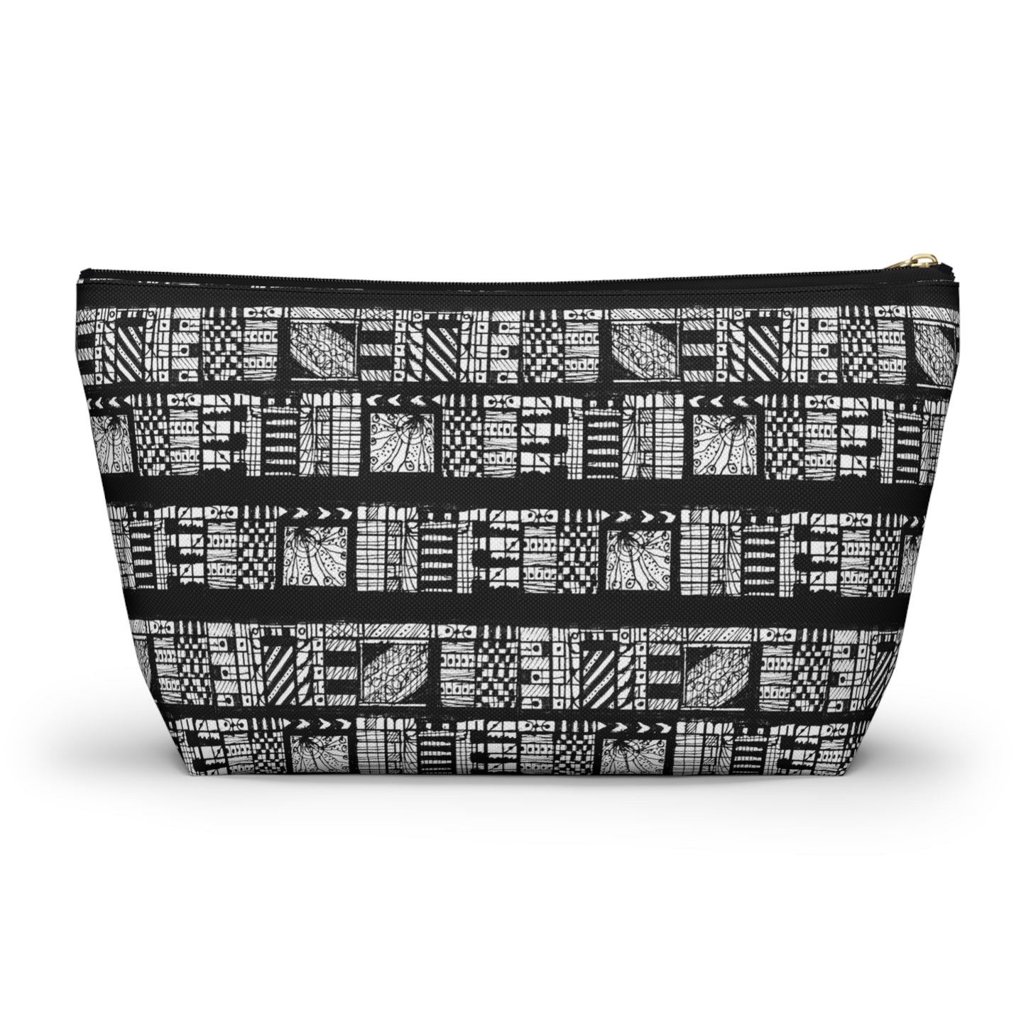 Tribal Black & White Accessory Pouch w T-bottom