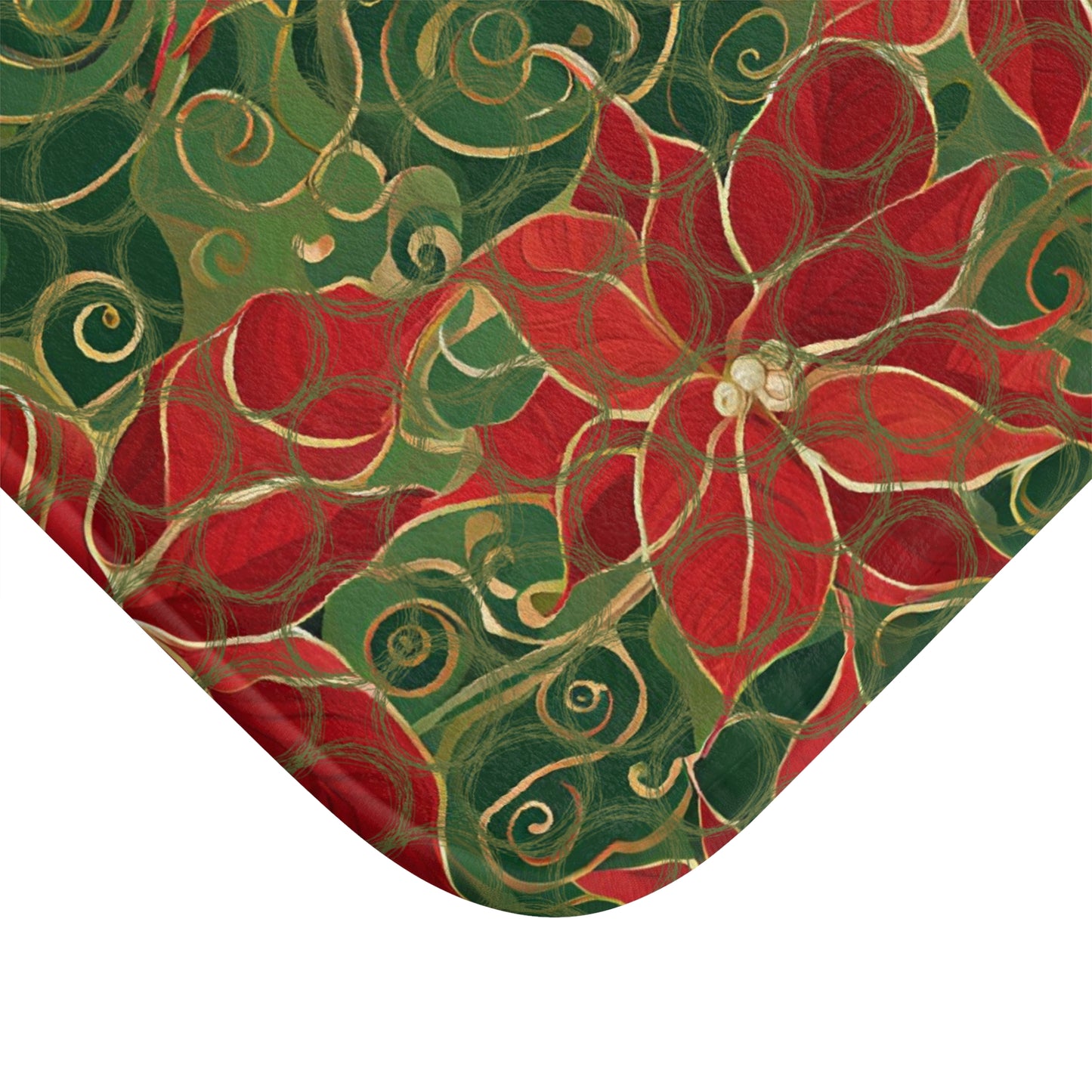 Poinsettias Microfiber Bath Mat