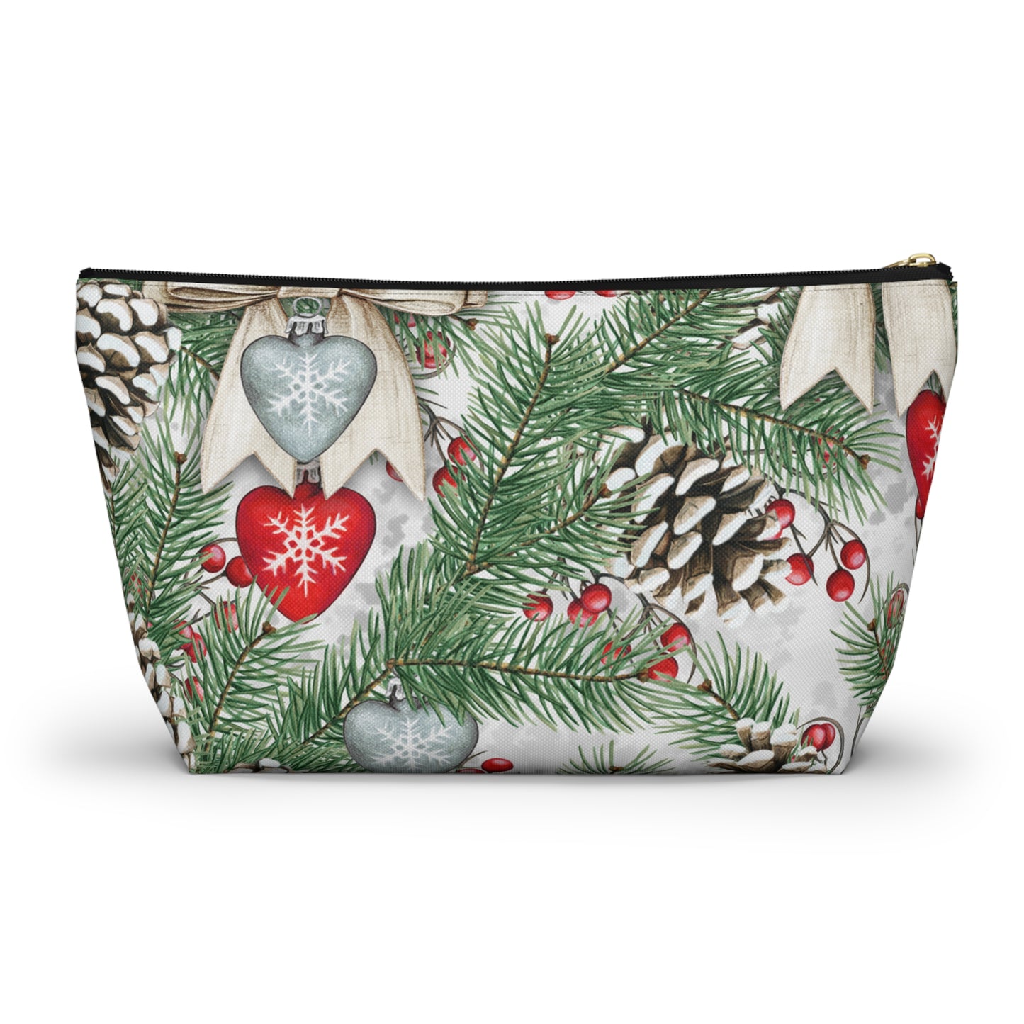 Pinecones & Bows Accessory Pouch w T-bottom