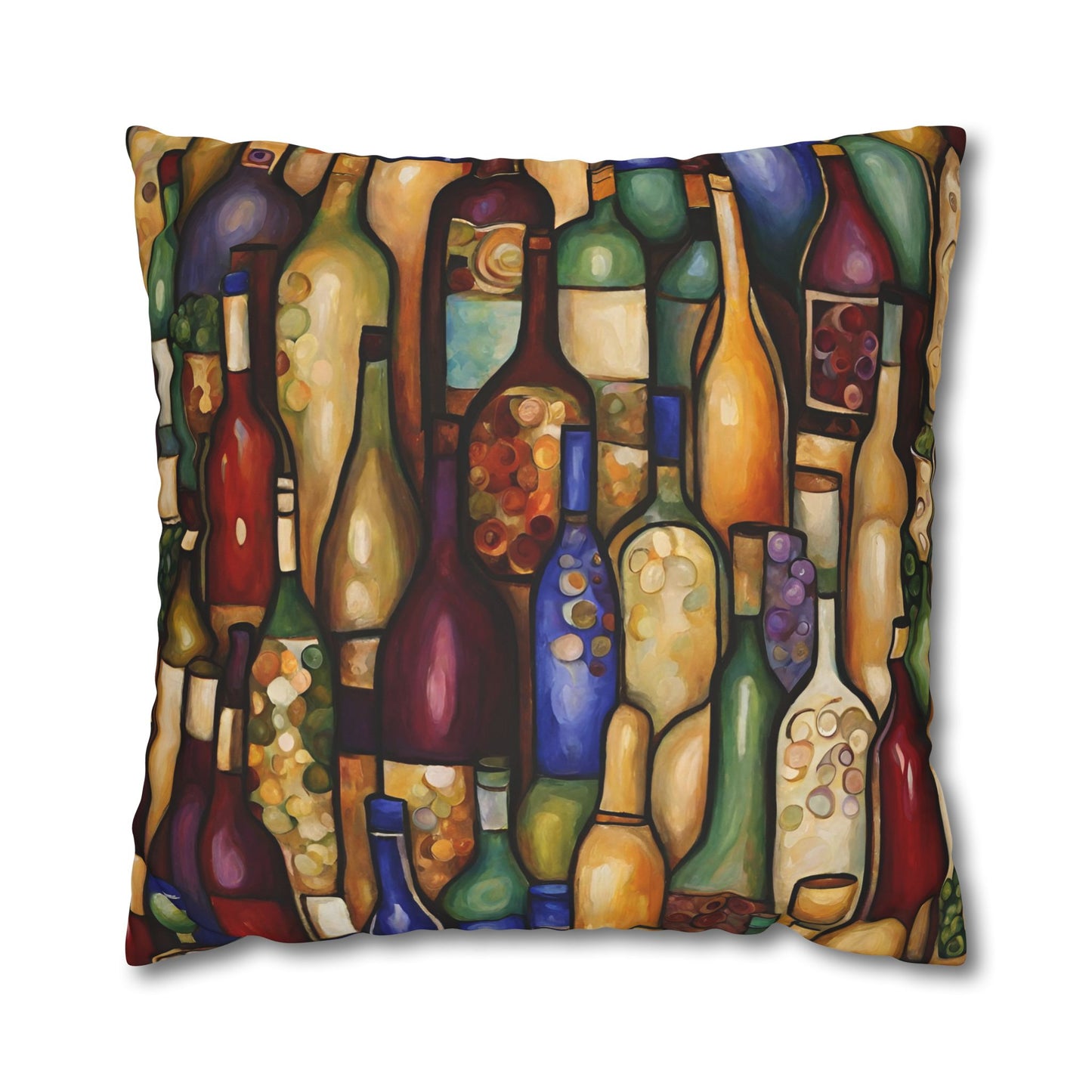 Vino Abstract Square Poly Canvas Pillowcase