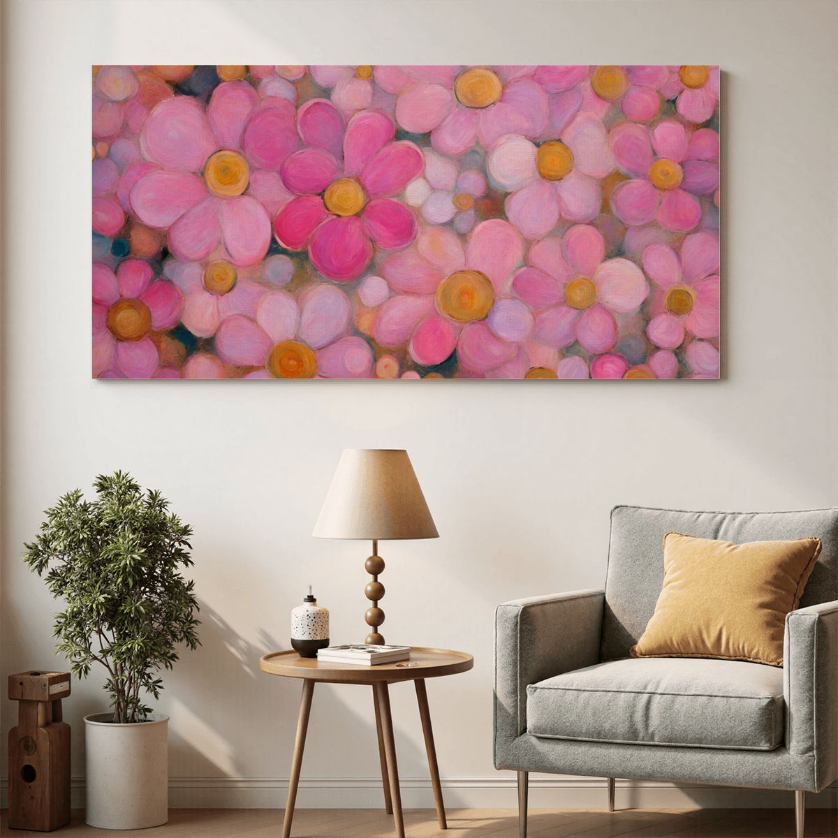 60" x 30" Printed Canvas Fabric Wall Art - No Frame (Made in USA)