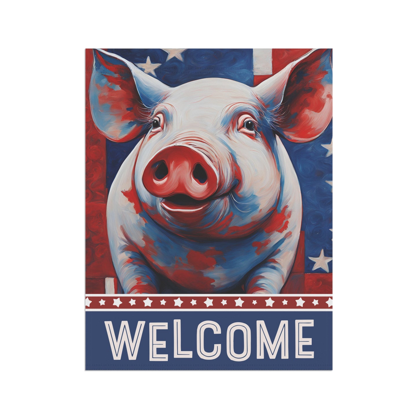 All American Pig Welcome 2-Sided Garden & House Flag/Banner