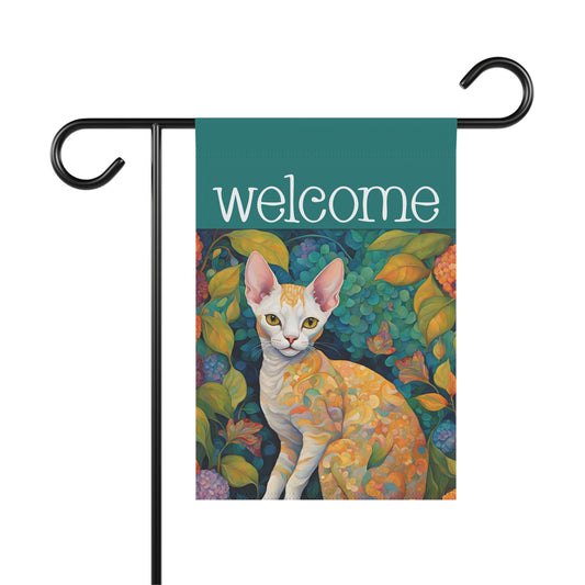 Devon Rex Welcome 2-Sided Garden & House Flag/Banner