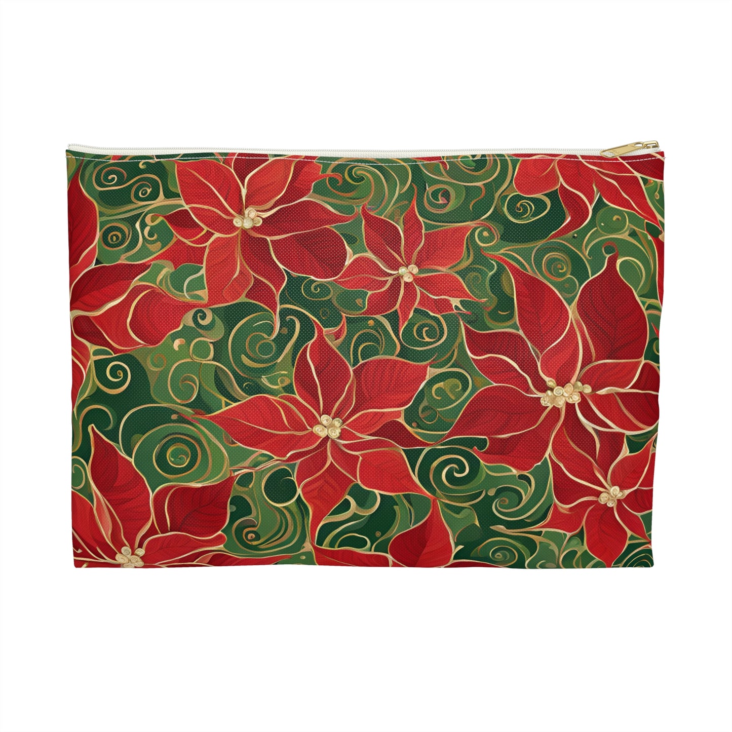 Poinsettia Swirl Accessory Pouch