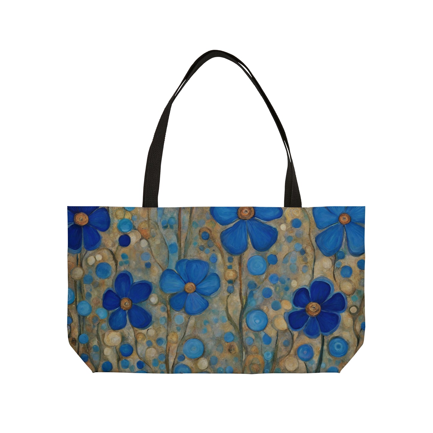 Blue Floral Pop Weekender Tote Bag