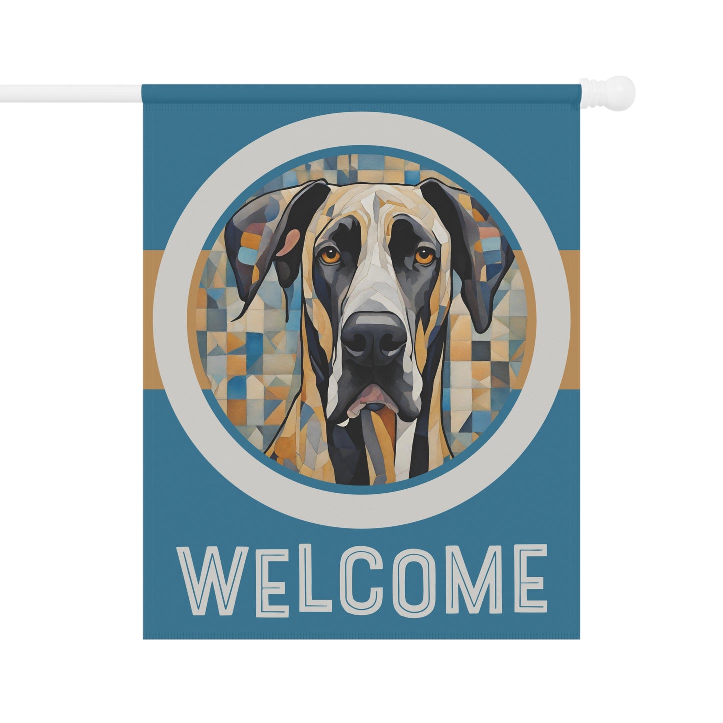 Great Dane Welcome 2-Sided Garden & House Flag/Banner