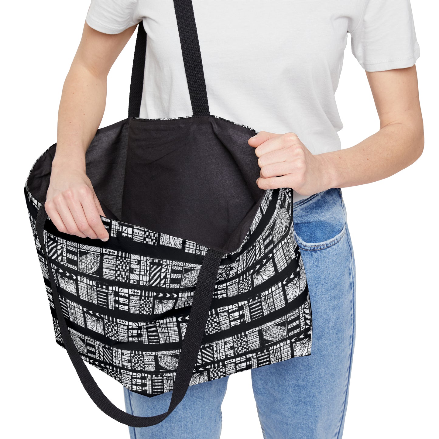 Tribal Black & White Weekender Tote Bag