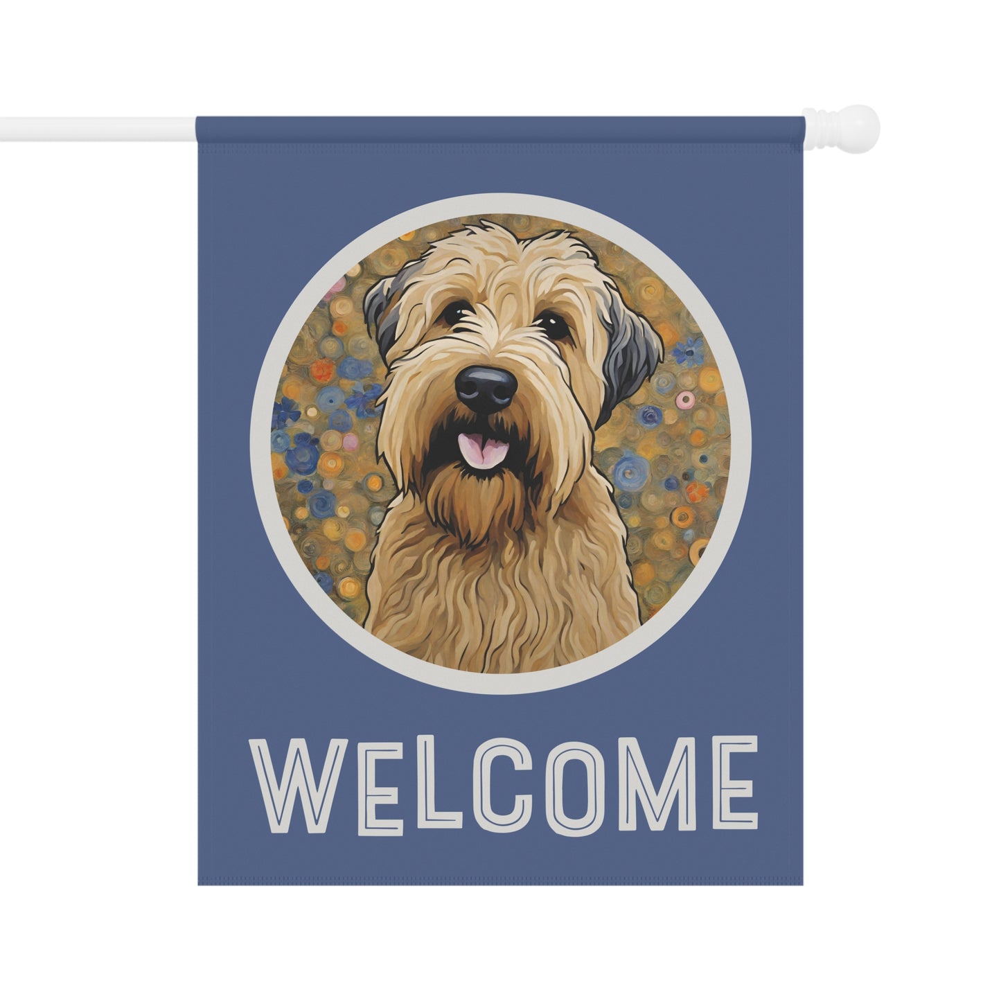 Wheaten Terrier Welcome 2-Sided Garden & House Flag/Banner