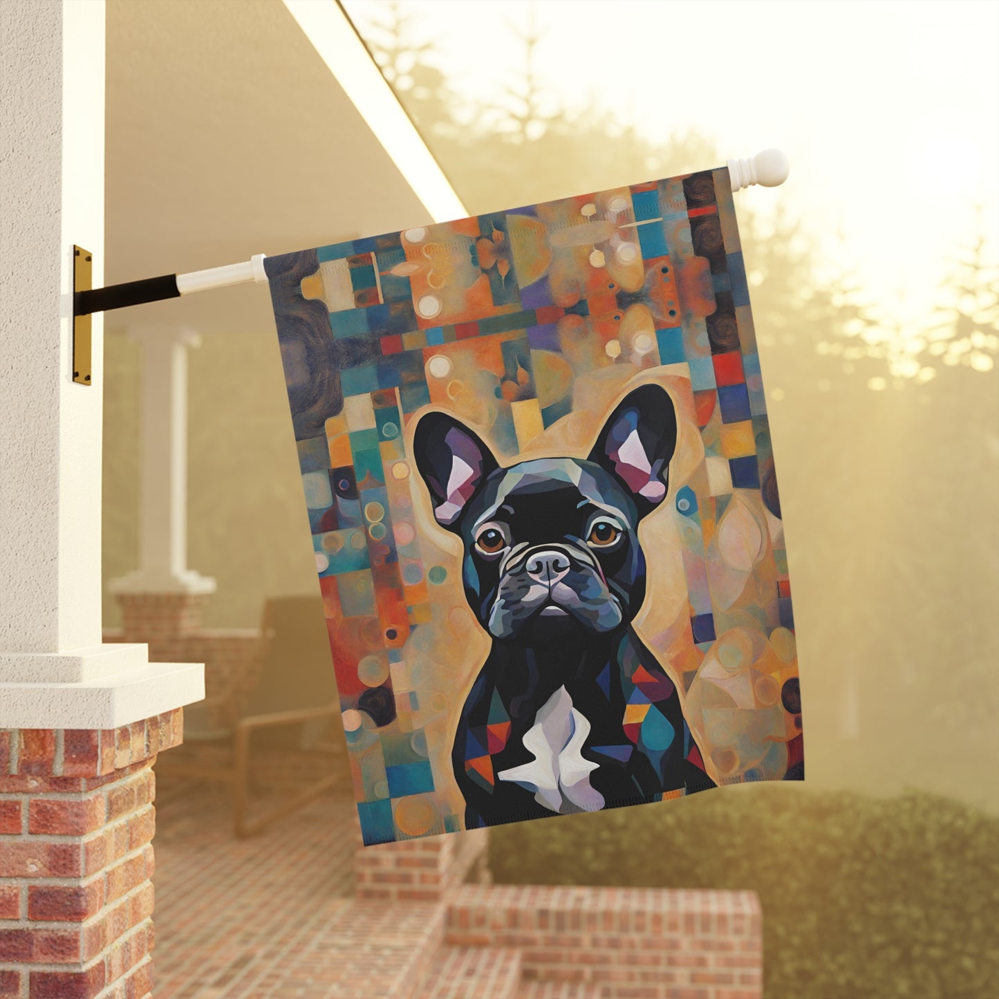 Funky French Bulldog 2-Sided Garden & House Flag/Banner