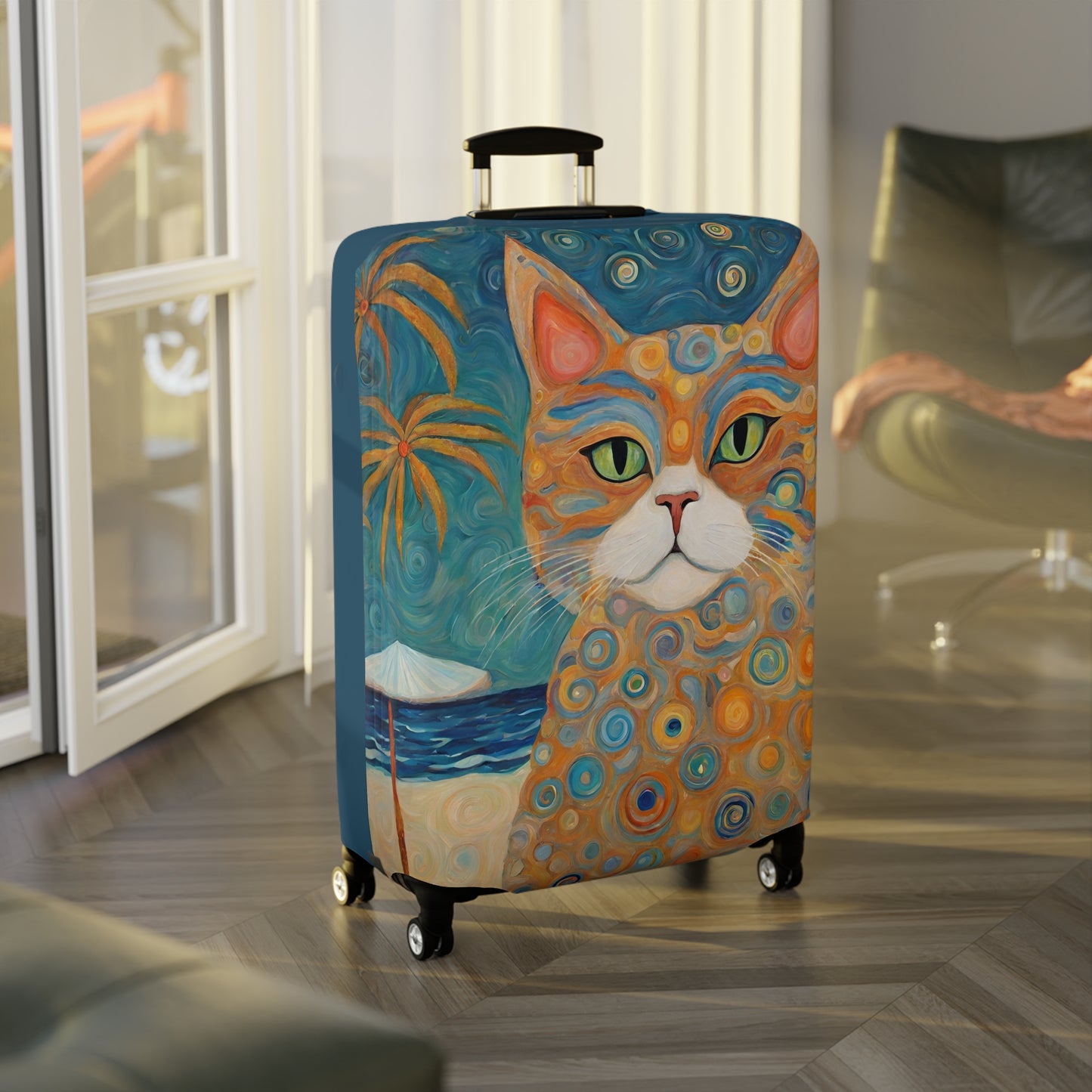 Beach Travel Cat Luggage Cover