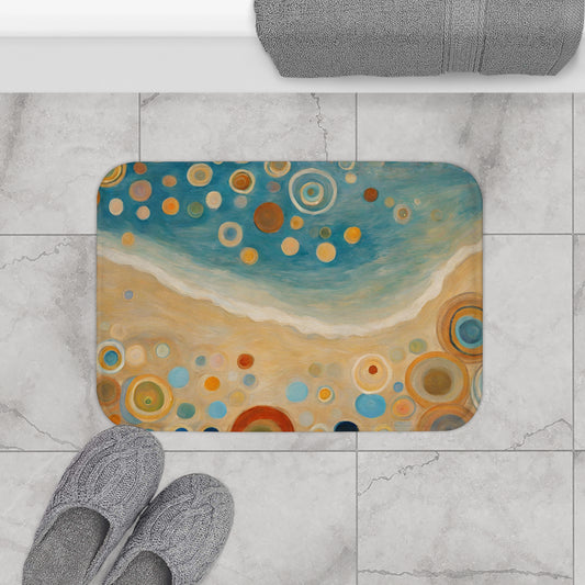 Shoreline Abstract Microfiber Bath Mat