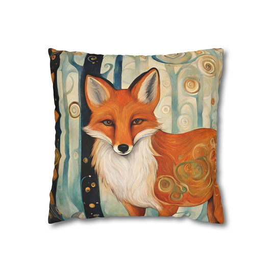 The Fox Square Poly Canvas Pillowcase