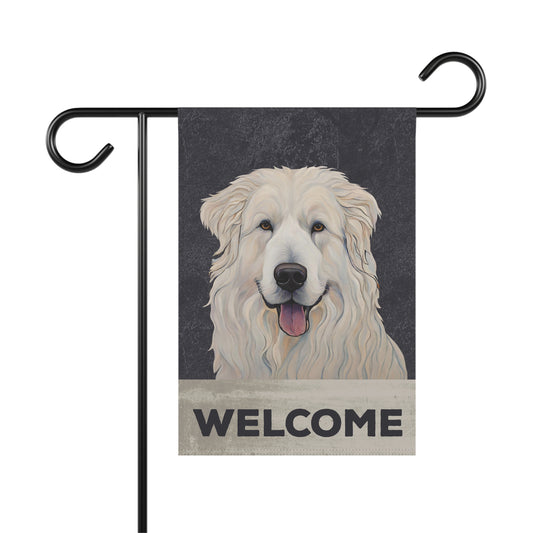 Great Pyrenees Welcome 2-Sided Garden & House Flag/Banner