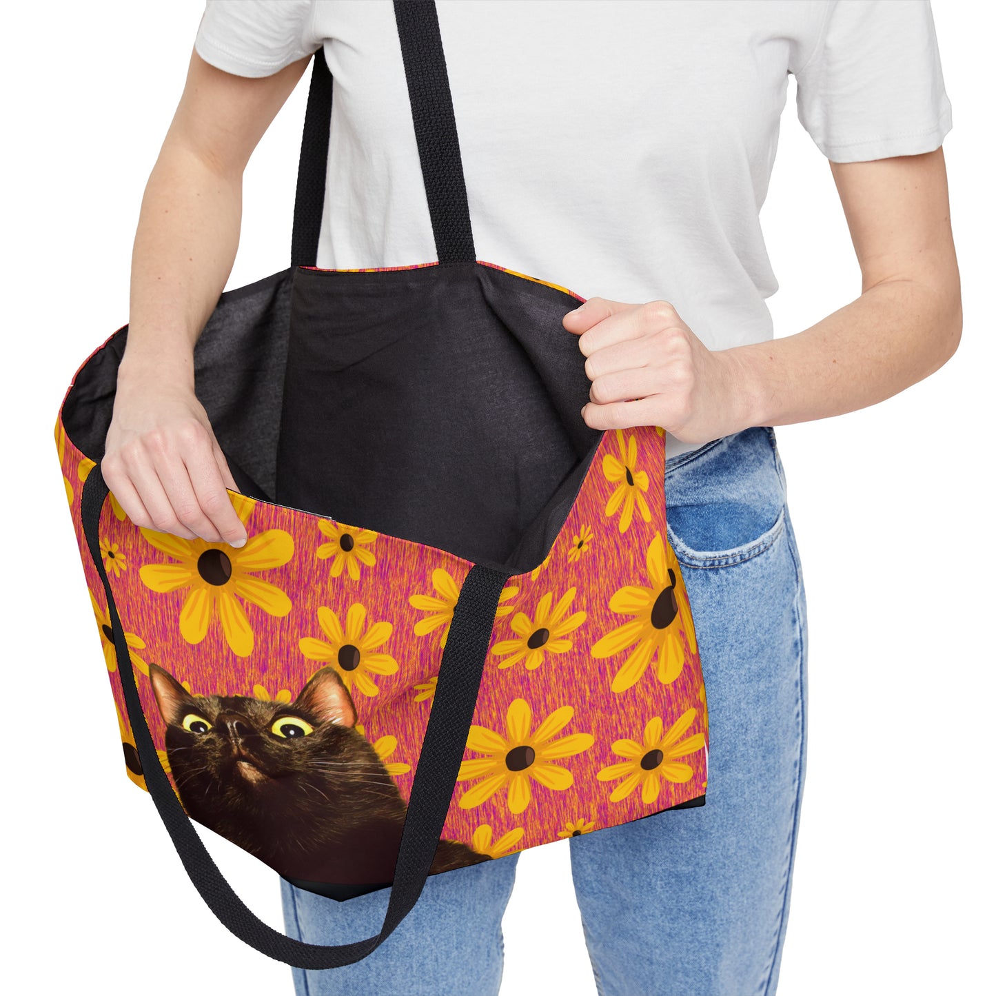 Fielding Black Cat Yellow Daisies Weekender Tote Bag