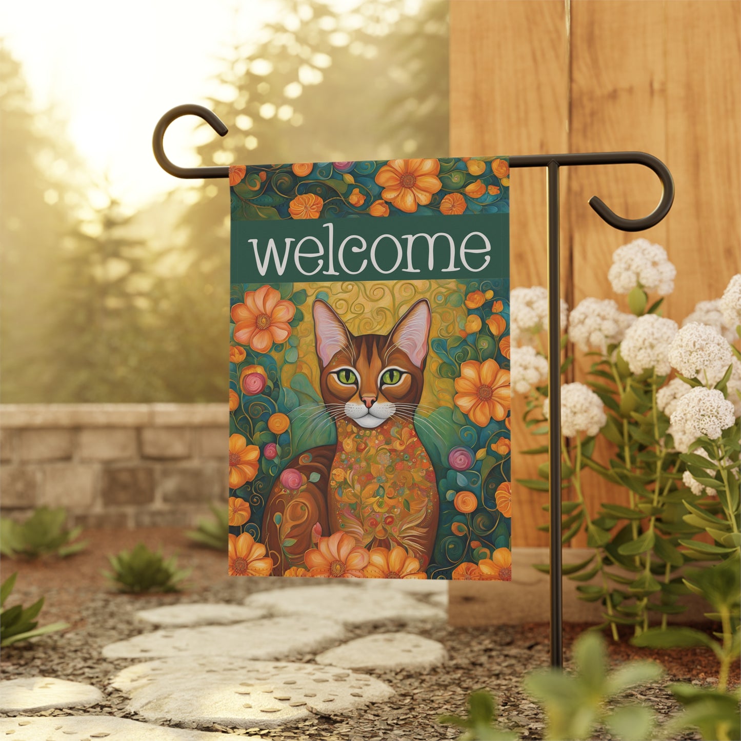 Sprint Cat Welcome 2-Sided Garden & House Flag/Banner