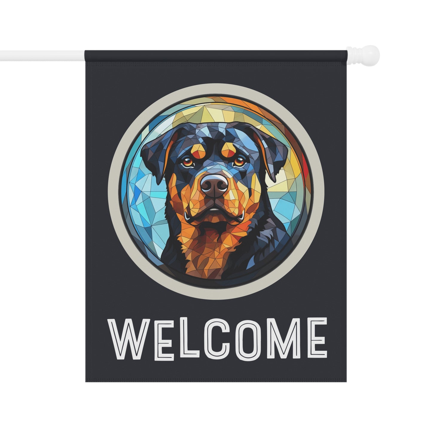 Rottweiler Welcome 2-Sided Garden & House Flag/Banner