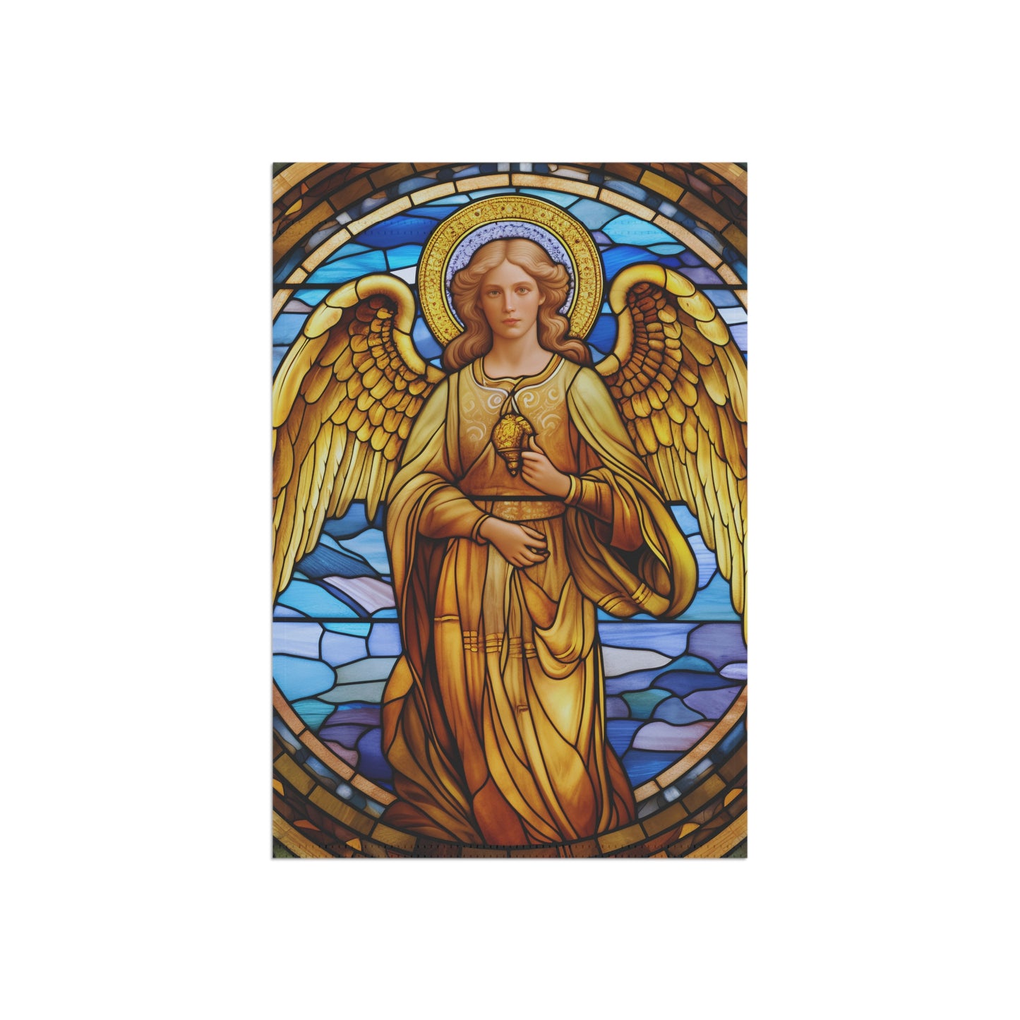 Stained Glass Angel(5) 2-Sided Garden & House Banner