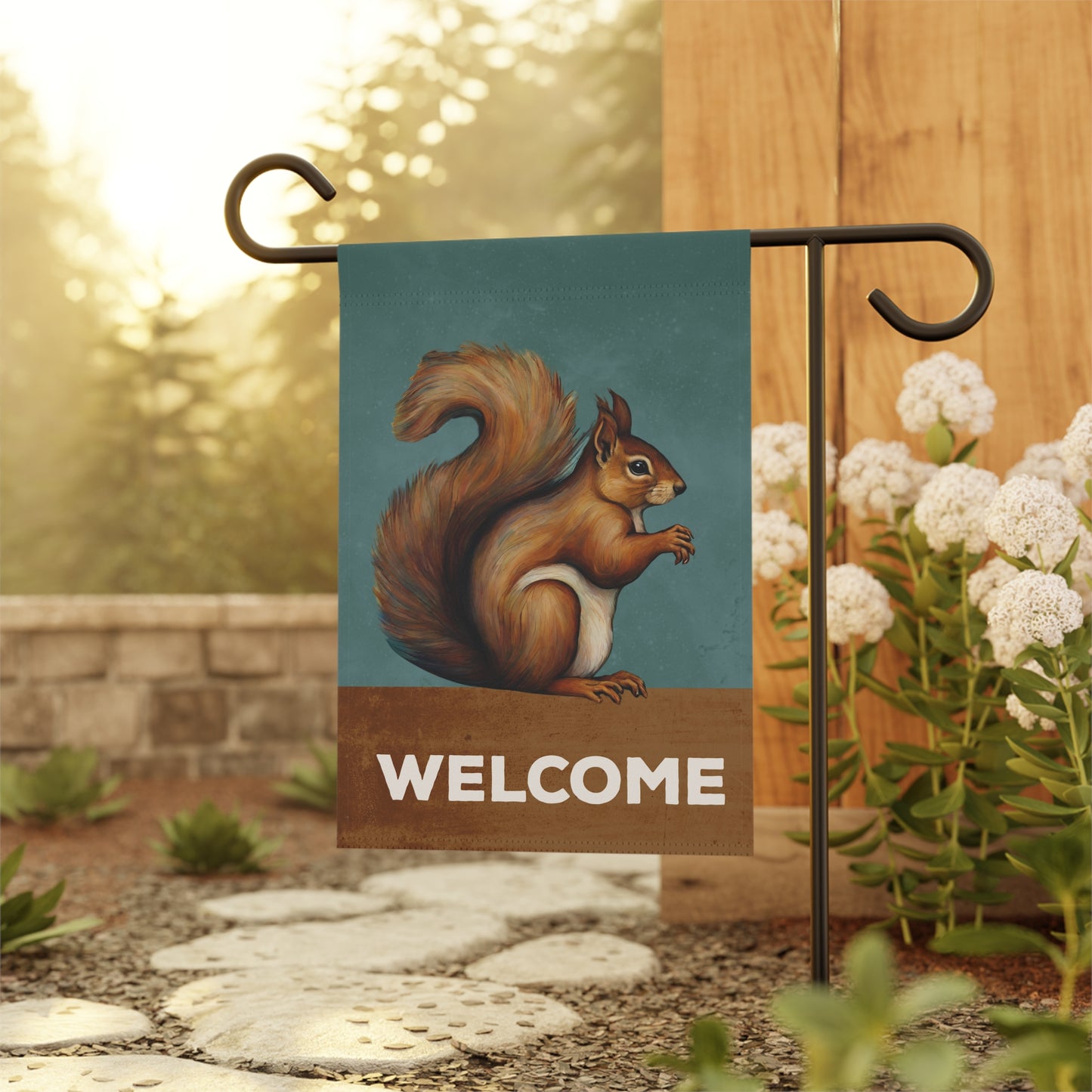 Squirrel Welcome 2-Sided Garden & House Flag/Banner