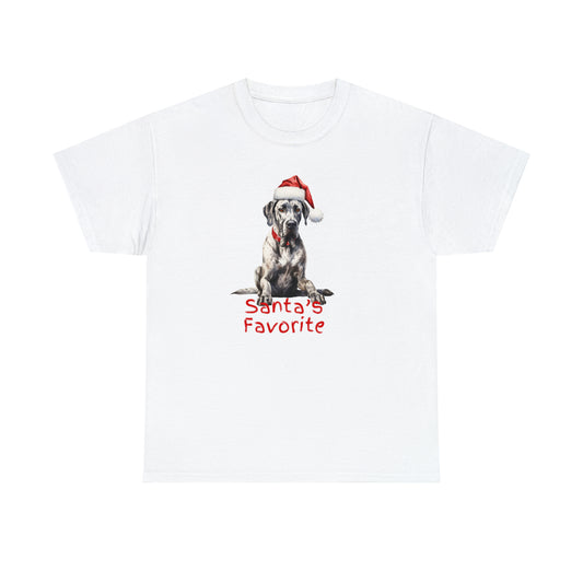 Santa's Favorite Great Dane Unisex Heavy Cotton Tee