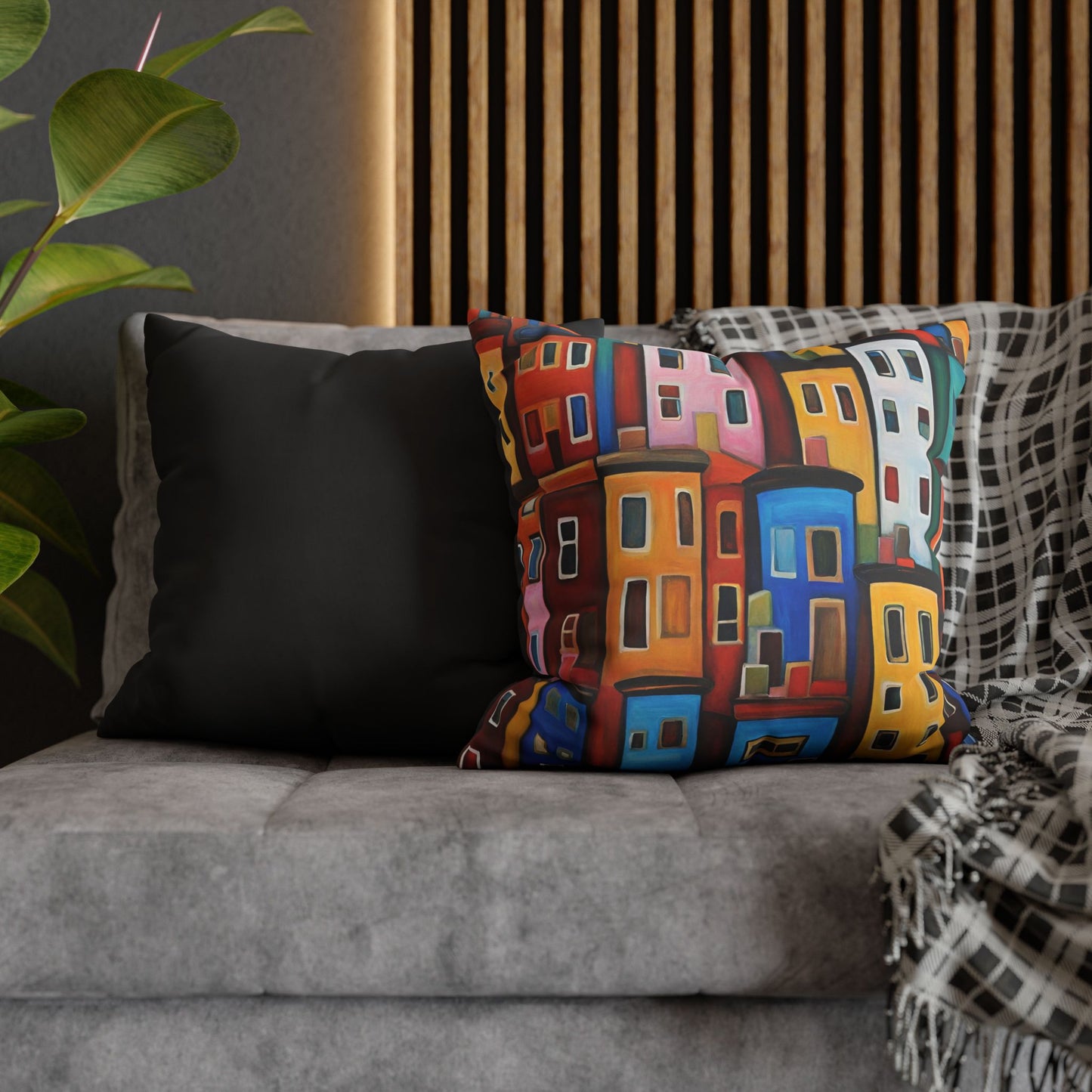 Neighbors Square Poly Canvas Pillowcase