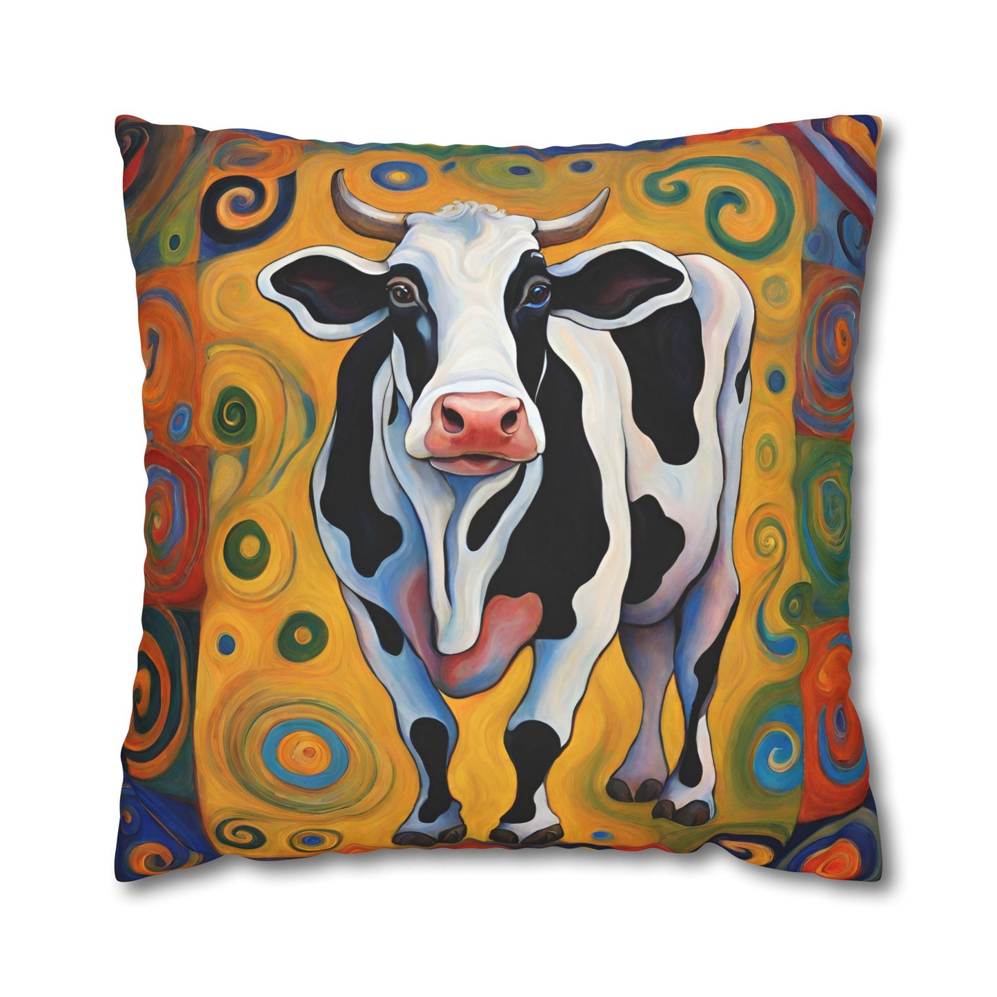 Moove It Cow Square Poly Canvas Pillowcase