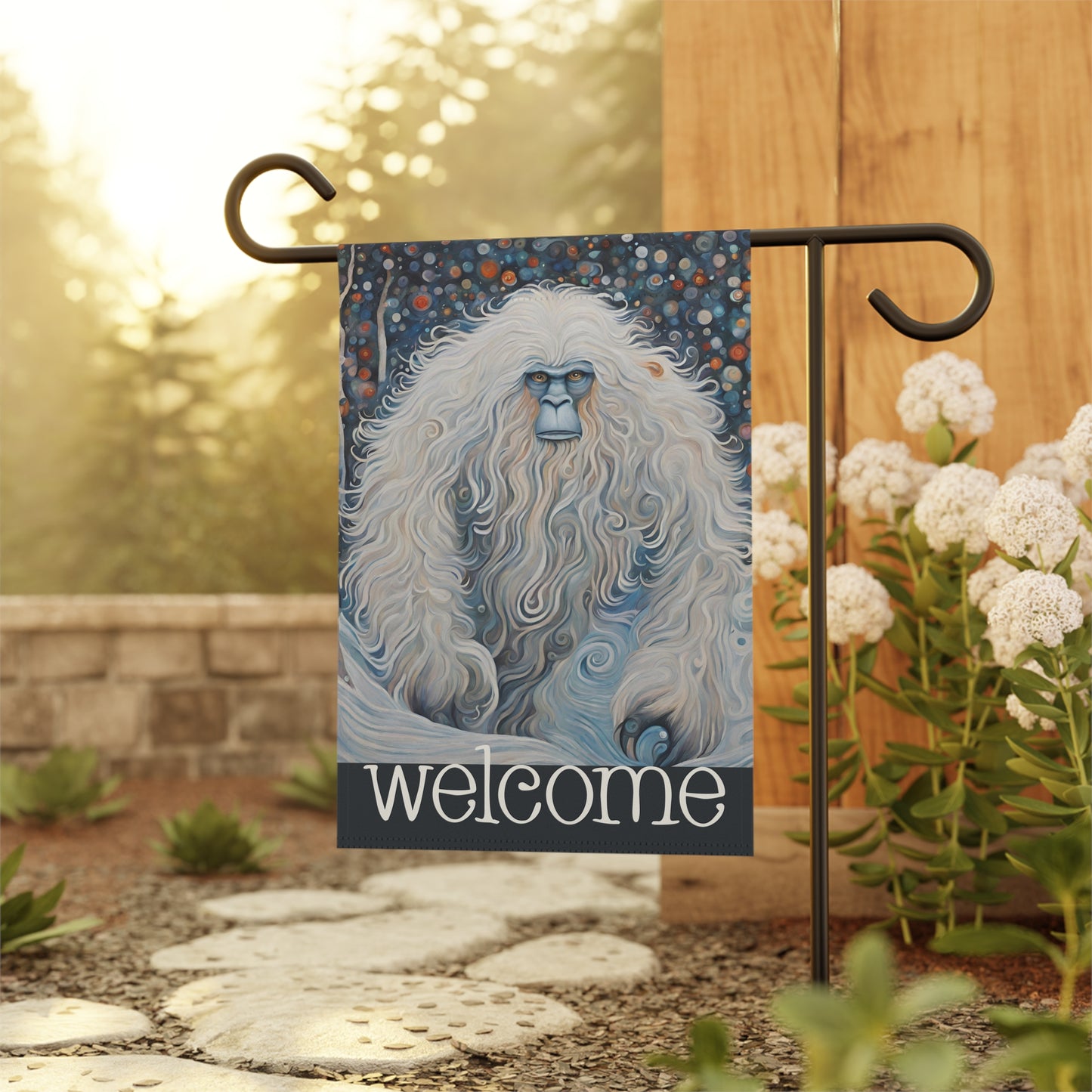 The Yeti Welcome 2-Sided Garden & House Flag/Banner