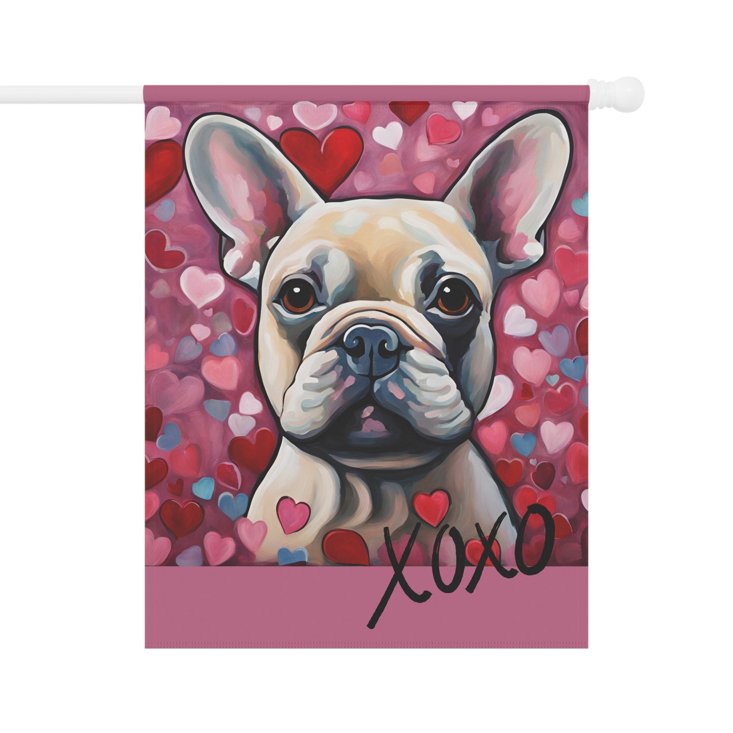 French Bulldog Valentine 2-Sided Garden & House Flag/Banner