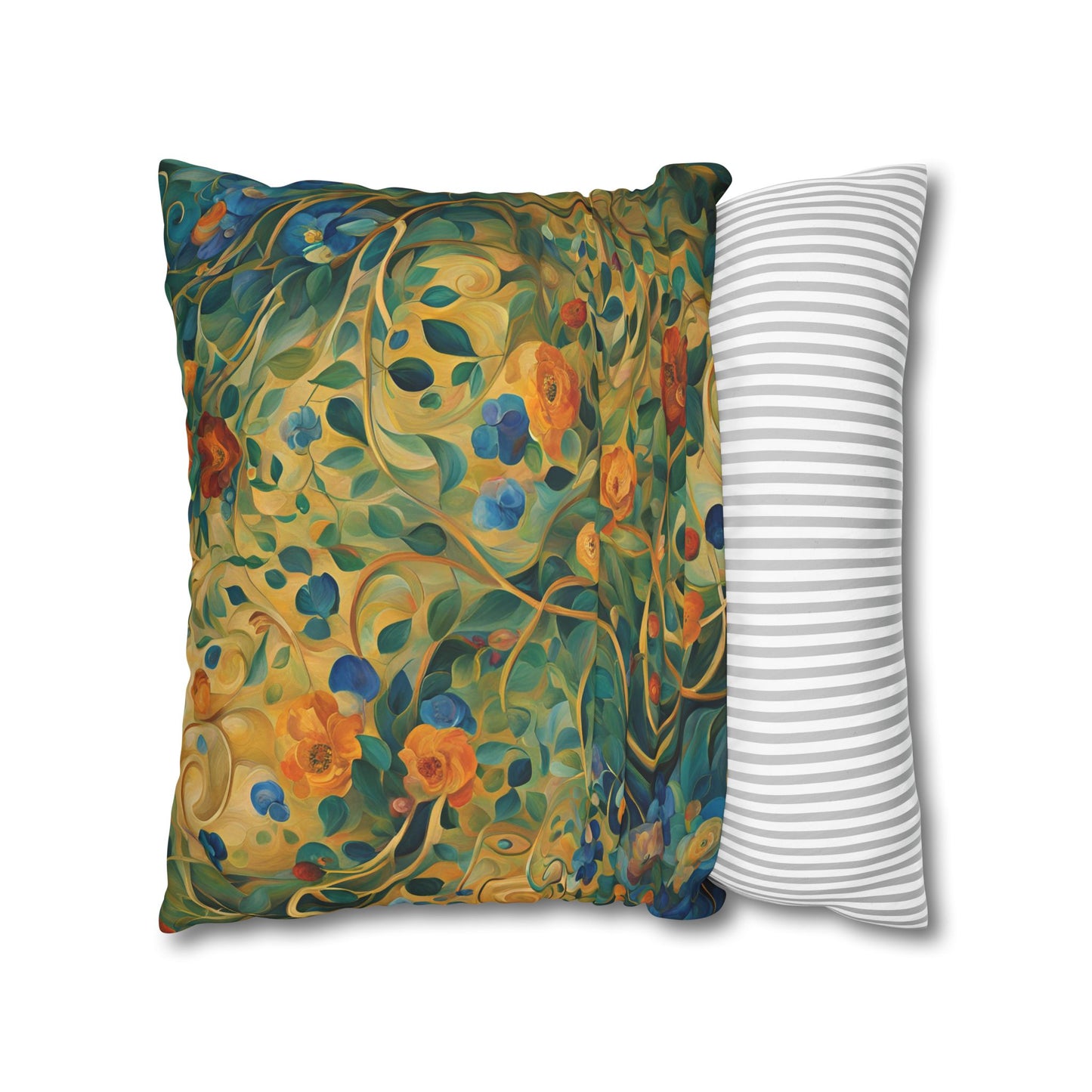 Captivated Floral Square Poly Canvas Pillowcase