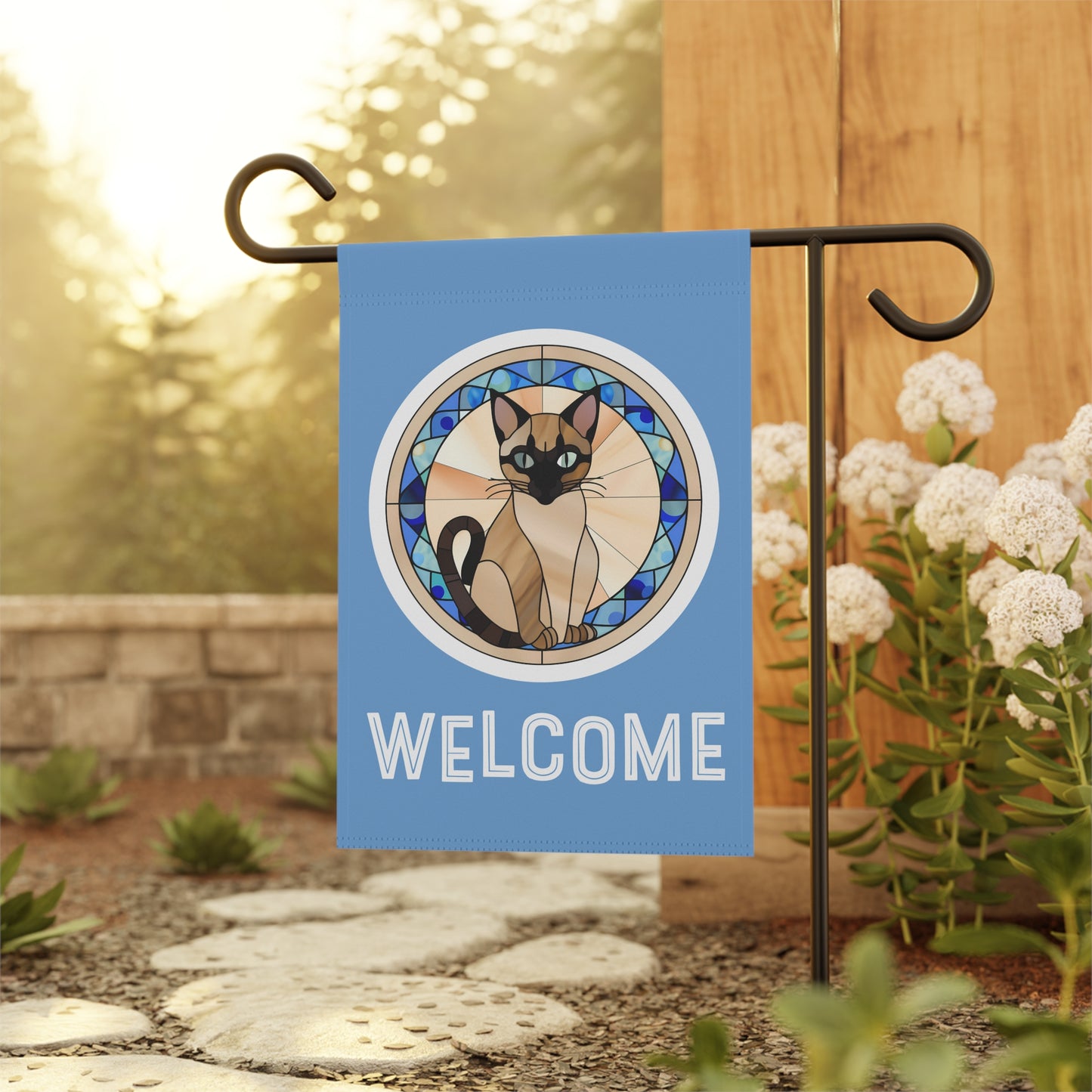 Siamese Cat Welcome 2-Sided Garden & House Flag/Banner