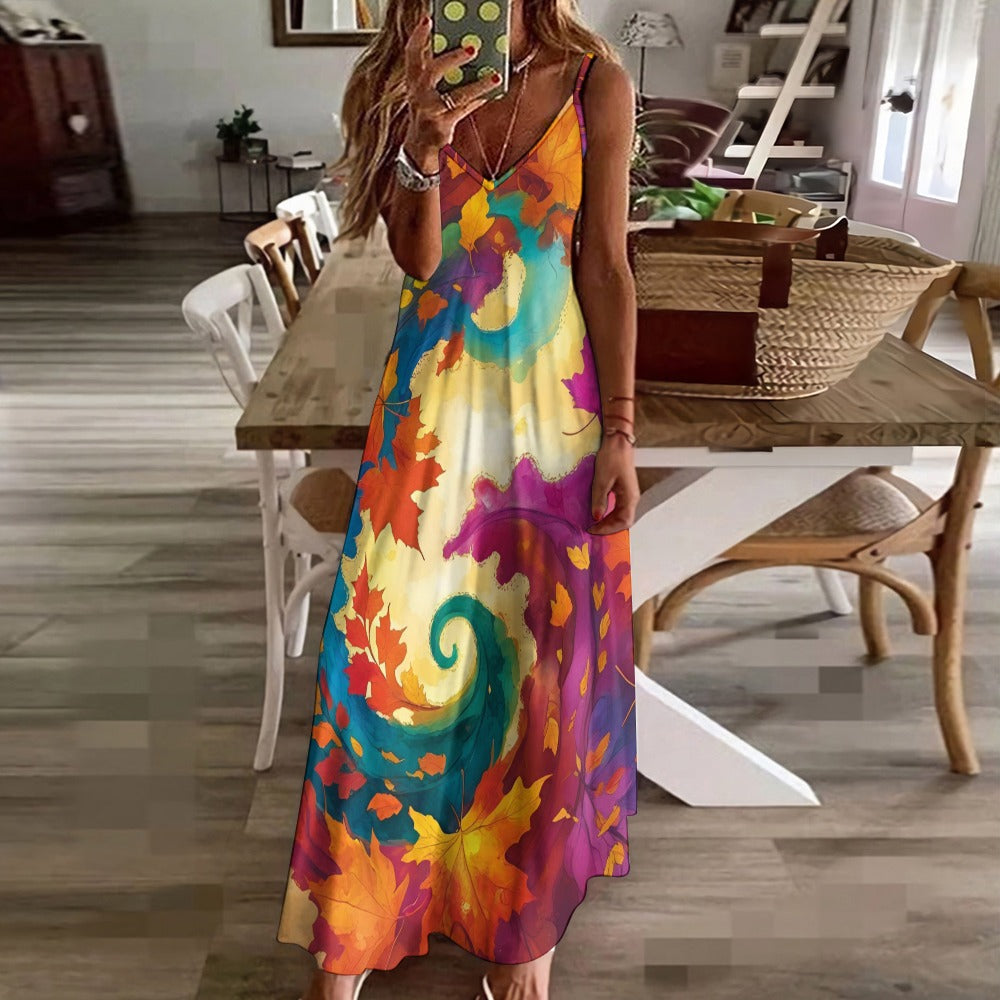 Autumn Leaves Women's Summer Fashion Slip Dress