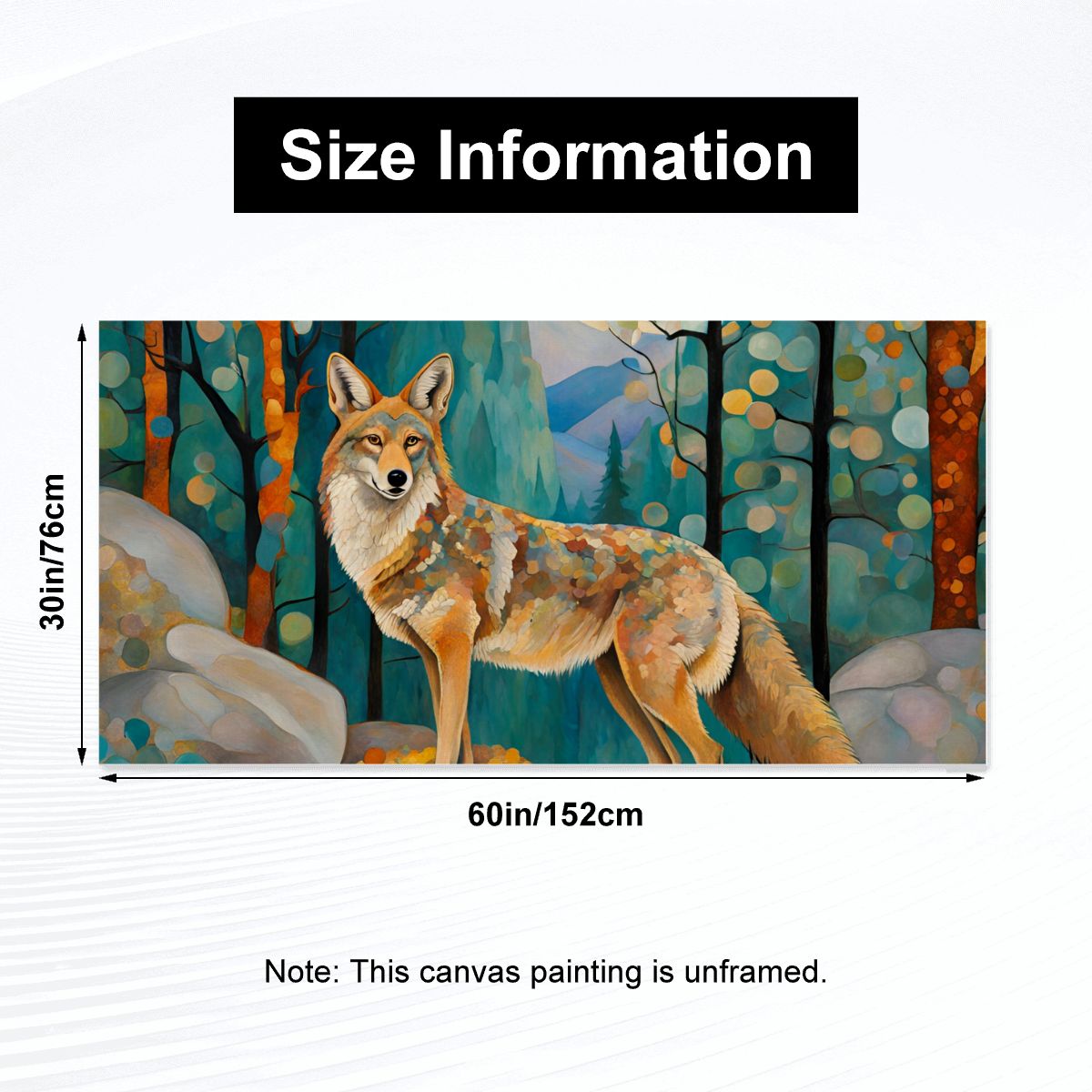 60" x 30" Printed Canvas Fabric Wall Art - No Frame (Made in USA)