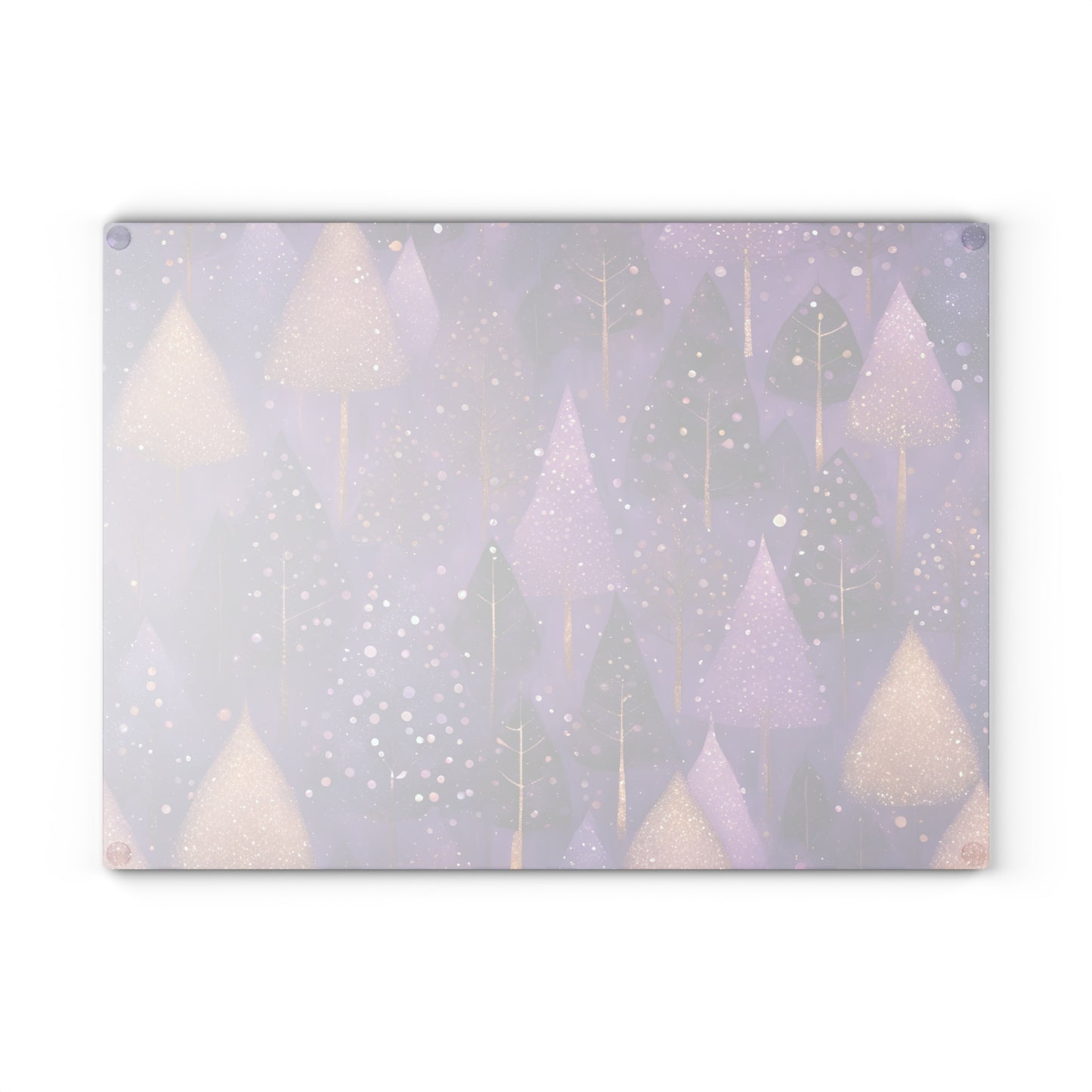 Purple Christmas Trees Tempered Glass Cutting Board