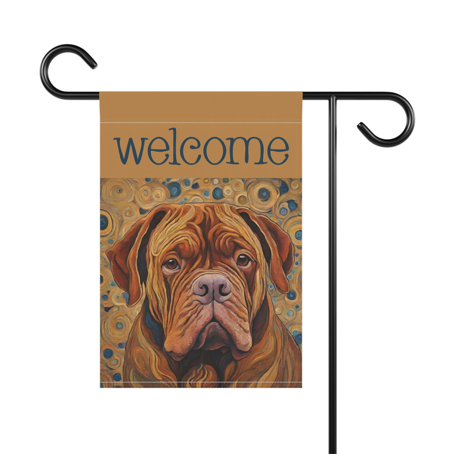 Dogue De Bordeaux Welcome 2-Sided Garden & House Flag/Banner