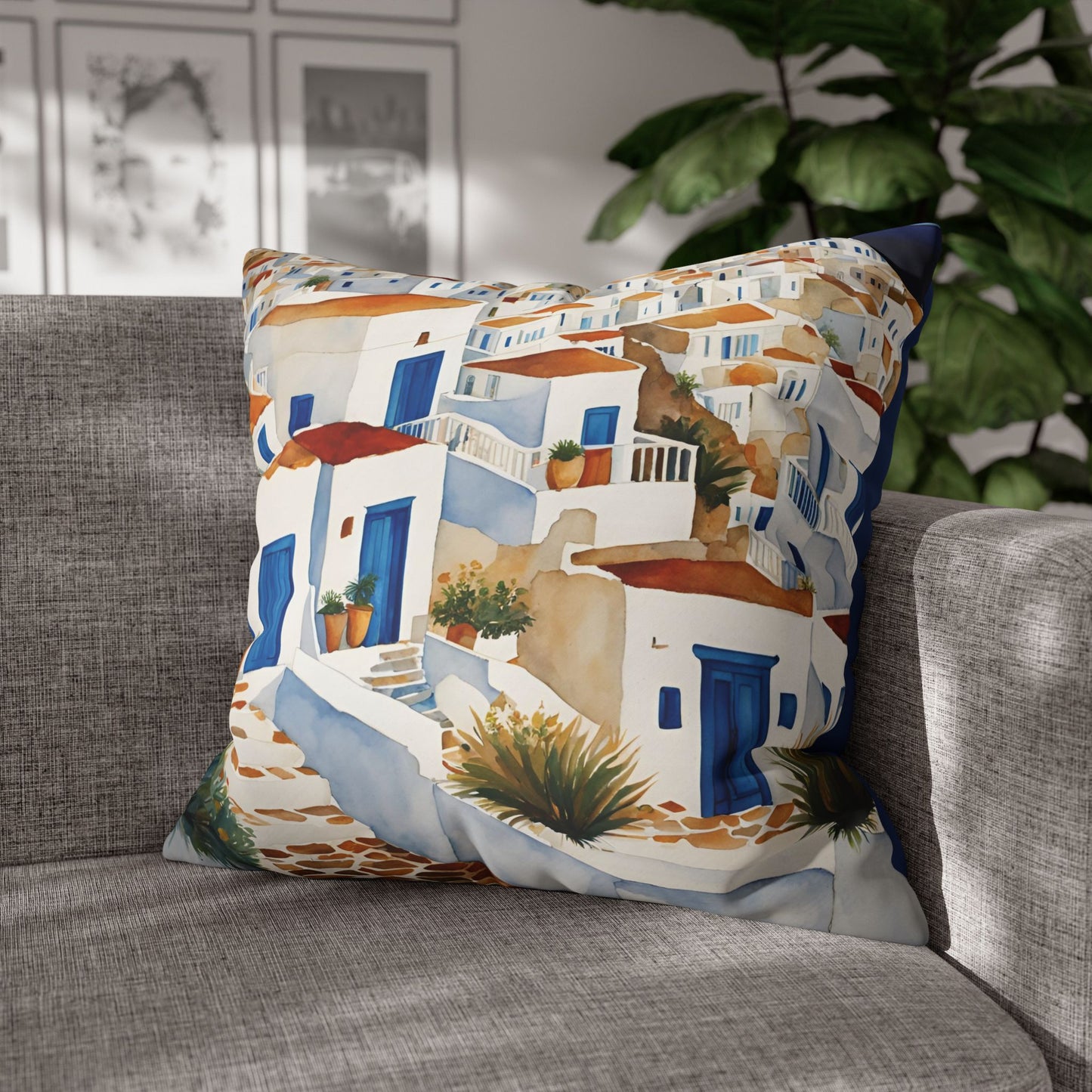 It's Greek Square Poly Canvas Pillowcase