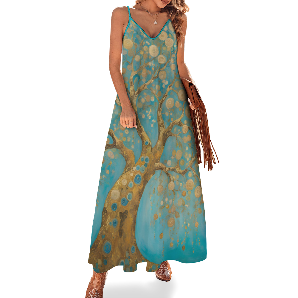 Spring Blooms Women's Summer Fashion Maxi Slip Dress