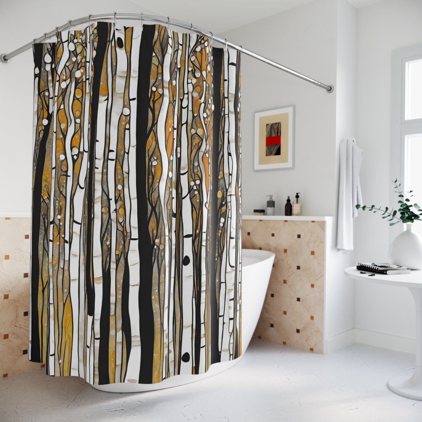 Birch Life Polyester Shower Curtain