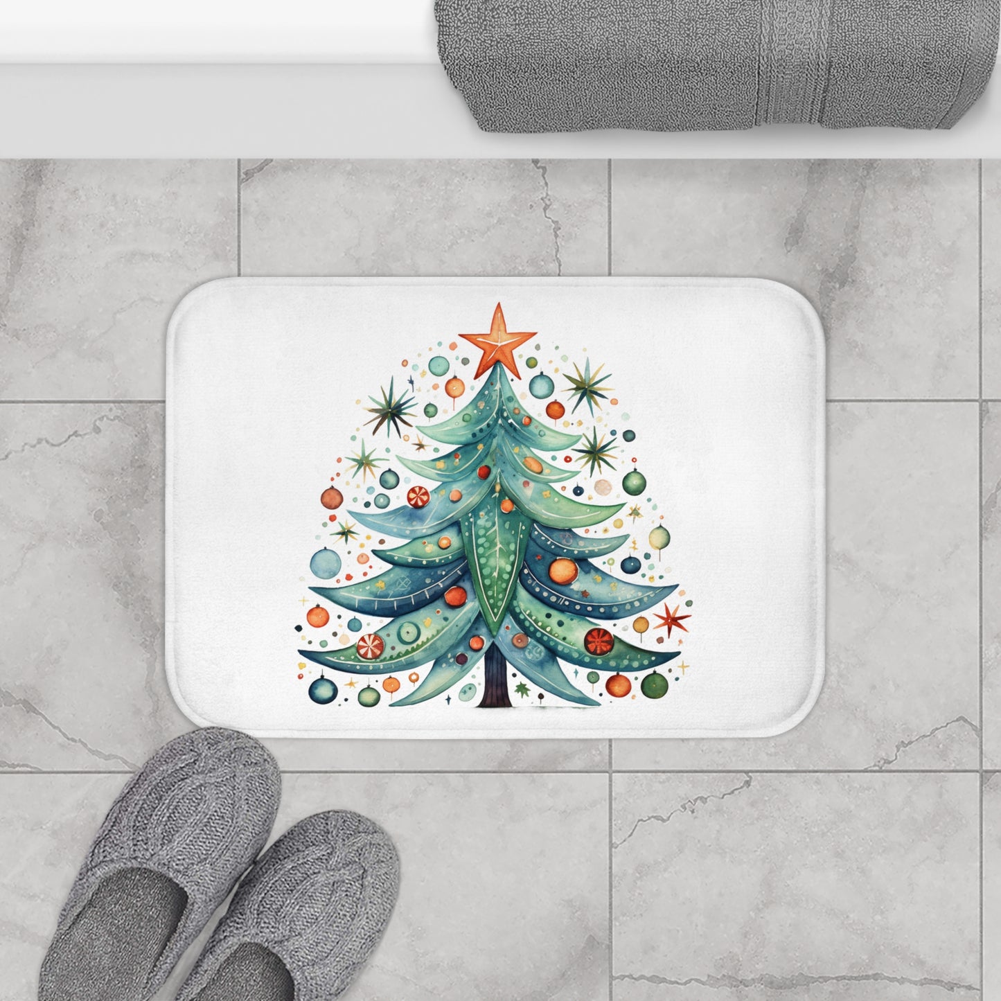 Christmas Tree Funk Microfiber Bath Mat