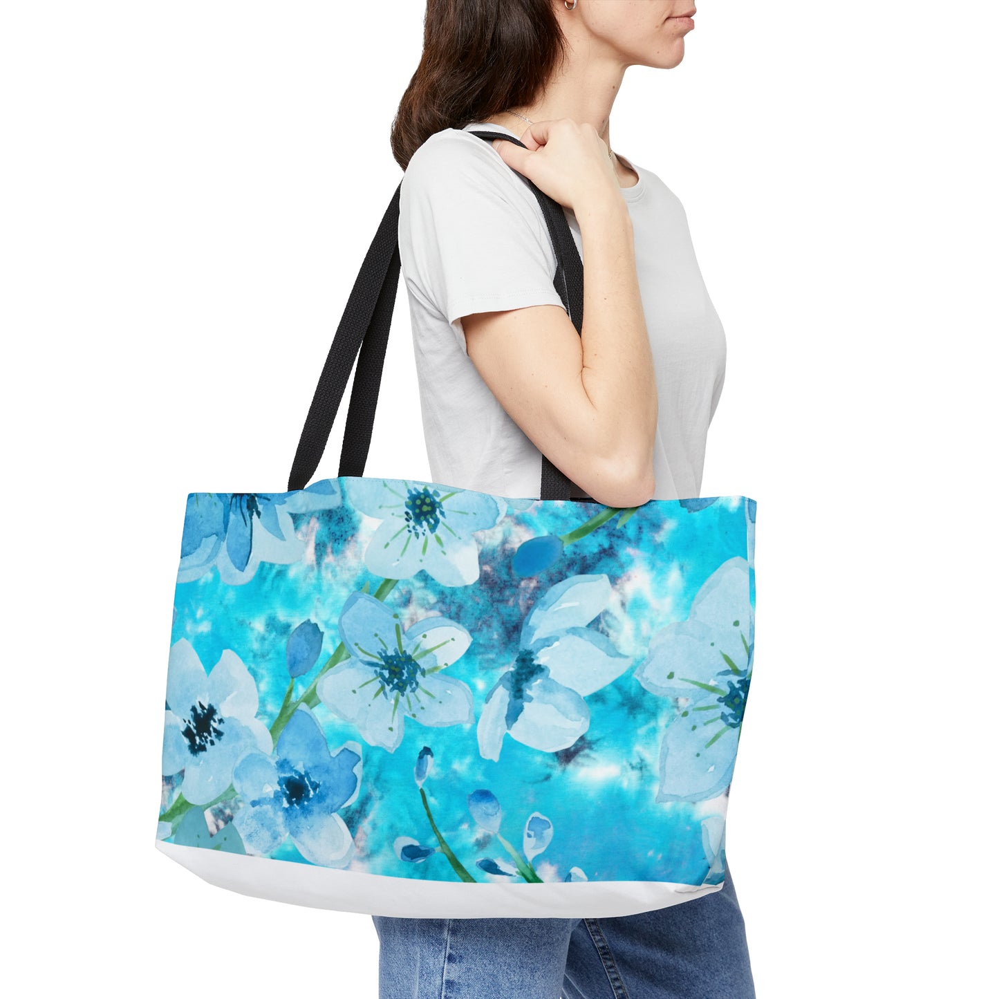 Nordic Floral Overnight Weekender Tote Bag