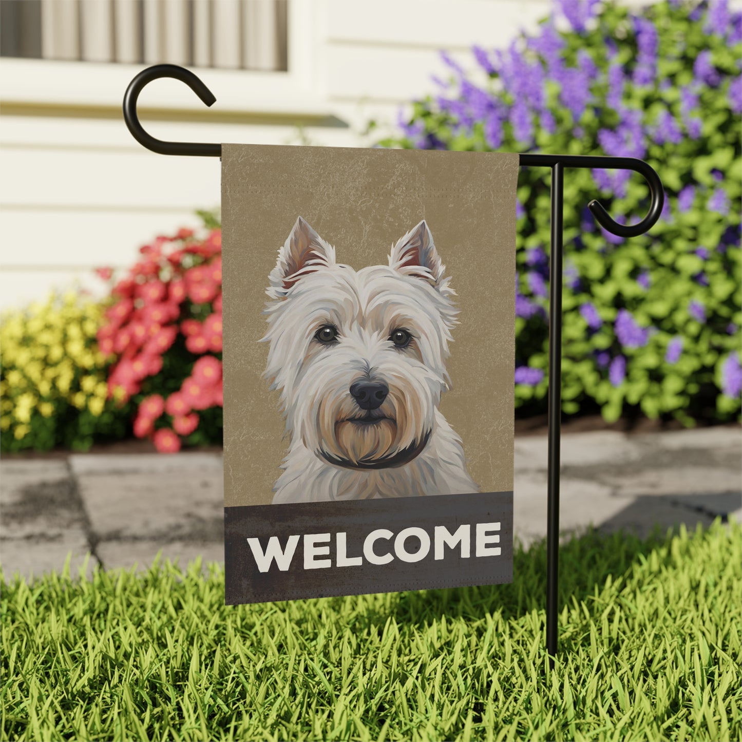 West Highland Terrier Welcome 2-Sided Garden & House Flag/Banner