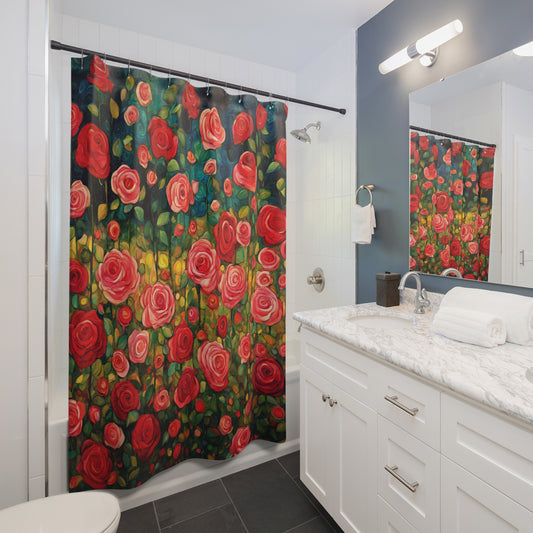 Wall of Roses Shower Curtain