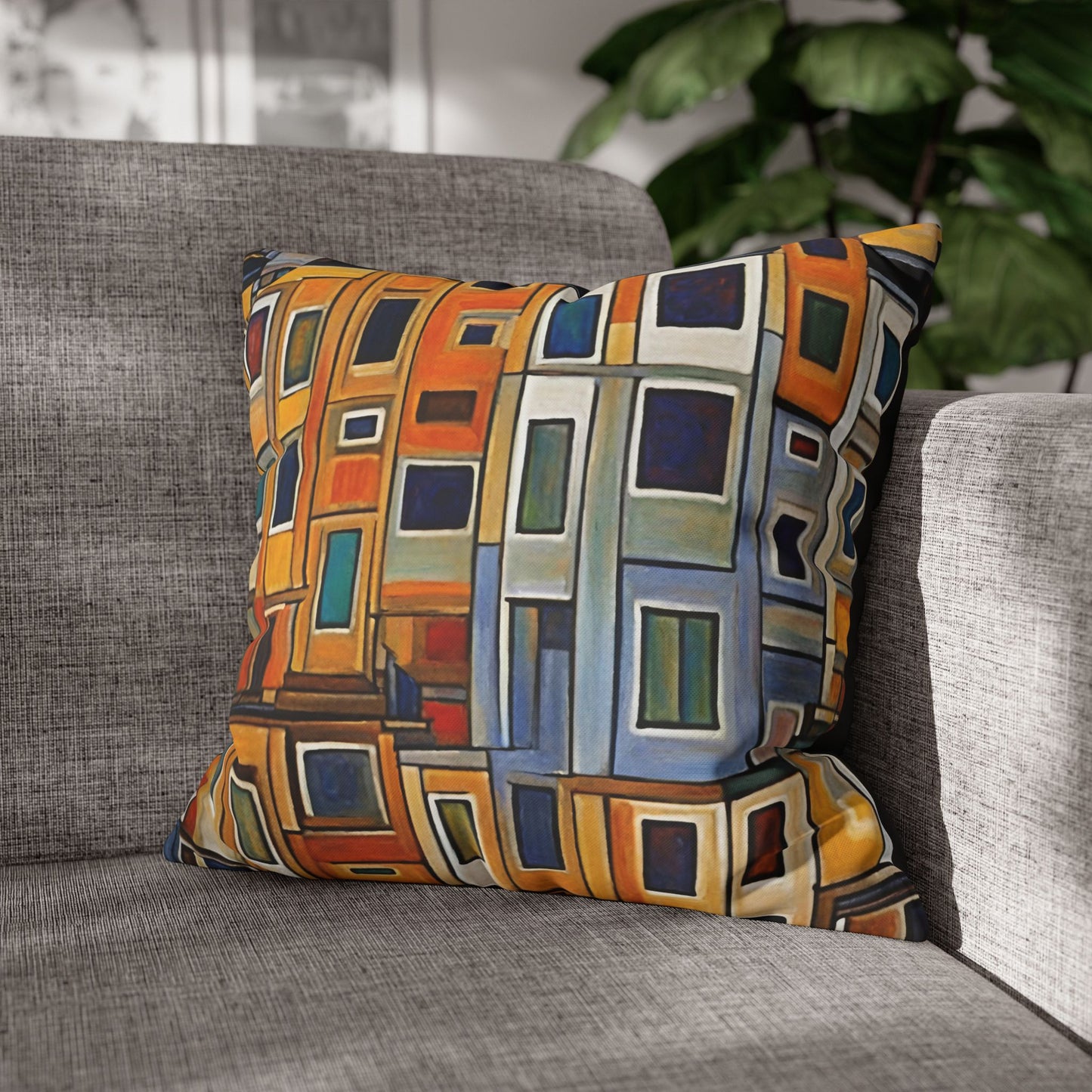 City Living Square Poly Canvas Pillowcase